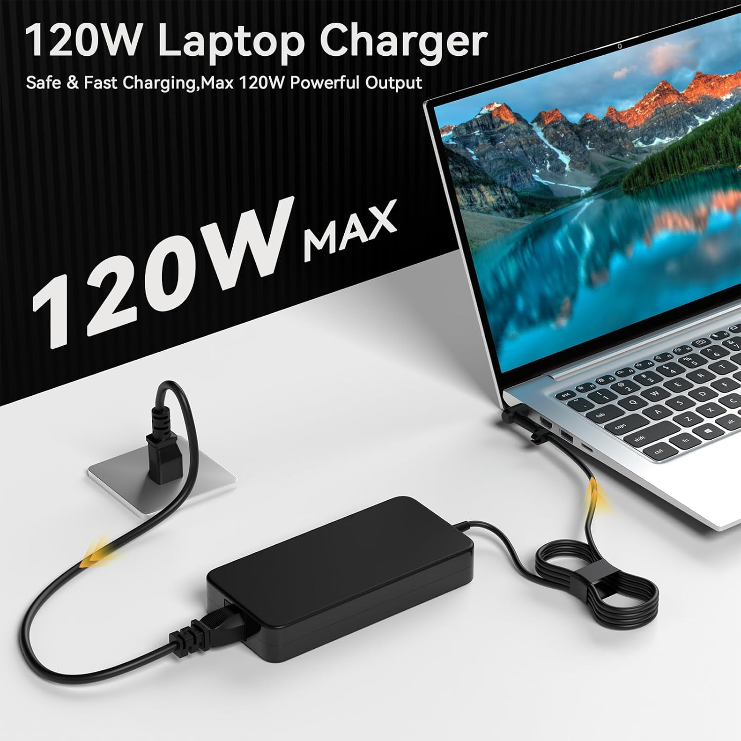 120W 6A Charger Compatible with Asus NUC 10 11 12 13 14 15 Pro Kit Mini PC Nuc13Vyki7 ROG Swift PG279QM ROG Strix XG349C Gaming VG289Q VG32U Monitor image number 1