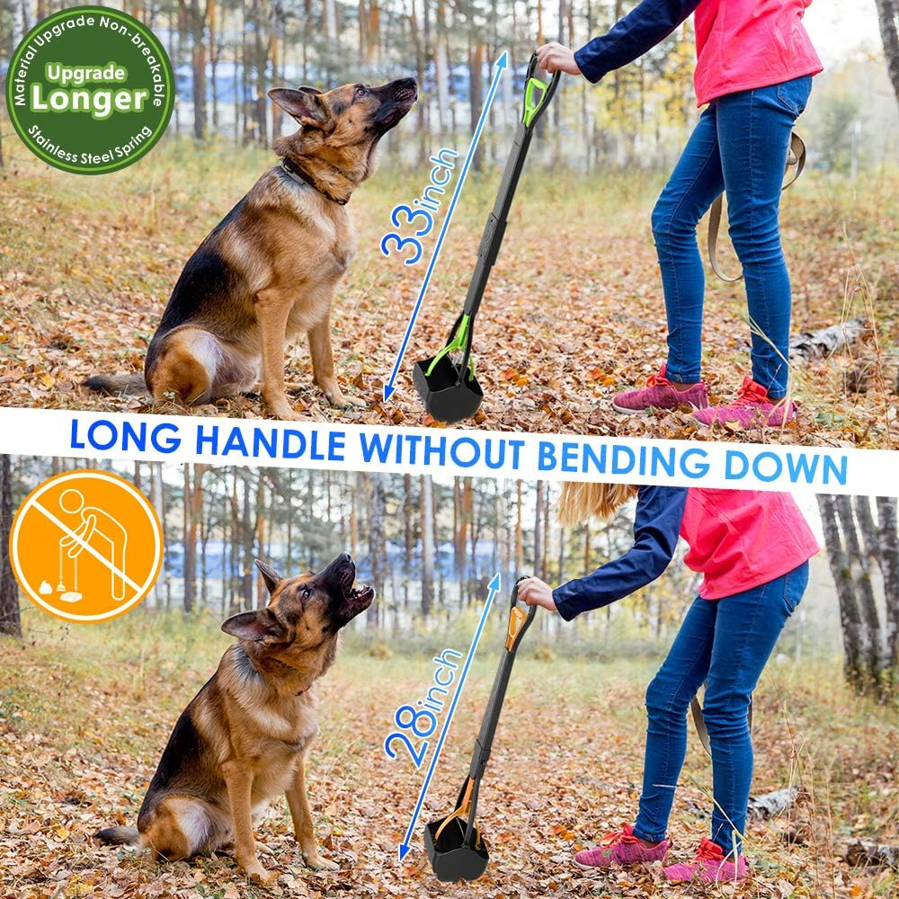 TIMINGILA 33" Long Handle Portable Pet Pooper Scooper for Large and Small Dogs,High Strength Material and Durable Spring,Great for Lawns, Grass, Dirt, Gravel image number 5