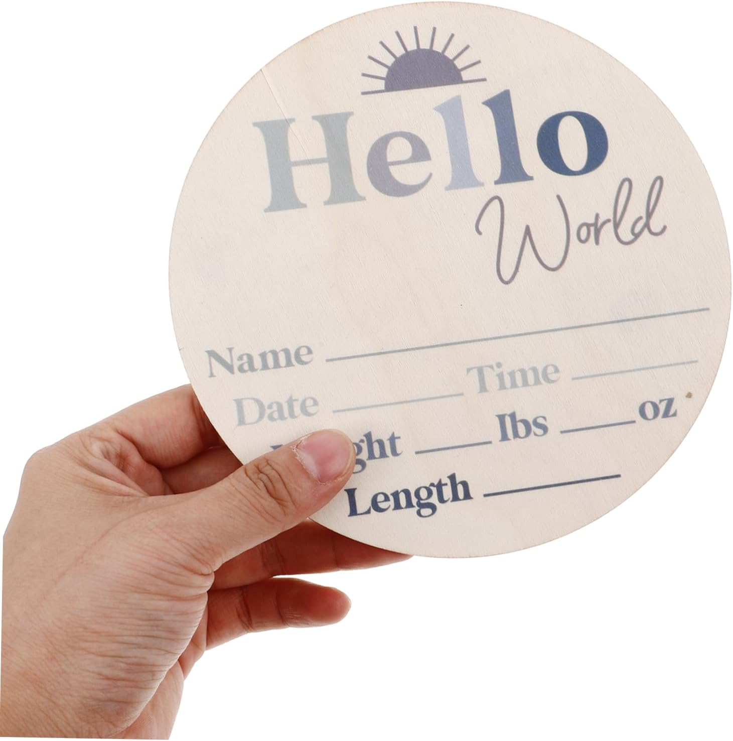 Unique Floral Design Growth Commemorative Card Wood Shower Sign for Newborn Milestone Record image number 2