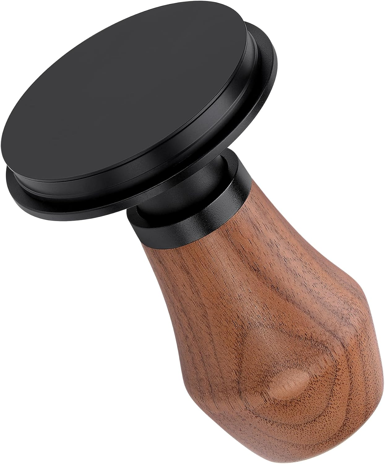 Normcore 58.5Mm Coffee Tamper V4.1 with Click Sound Feedback, Spring Loaded Tamper with Titanium PVD Coating Flat Base, Genuine American Walnut Handle image number 3