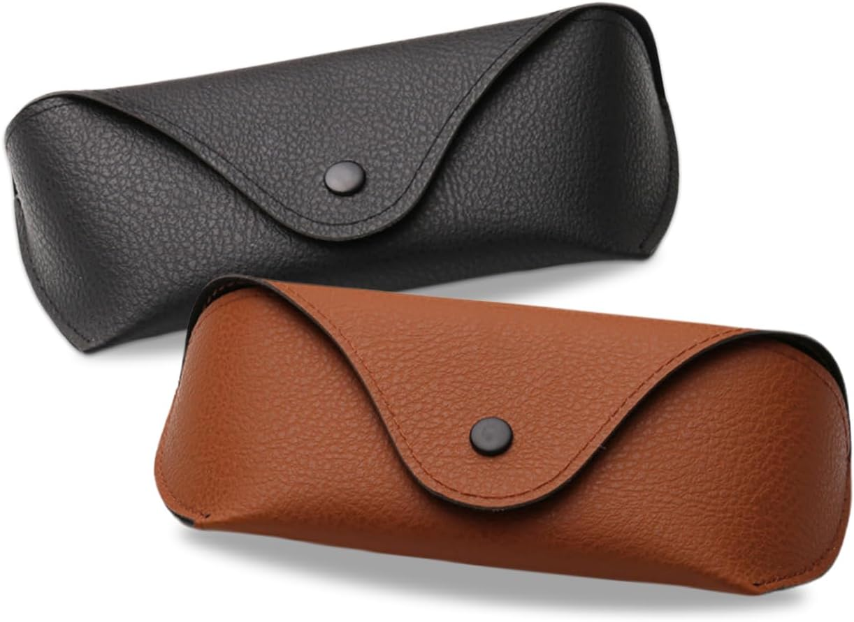 ZGWANSUI PU Leather Sunglass Eyeglass Case, Soft Eye Glasses Case for Men Women Adults, Portable Slim Reading Glasses Carrying Case