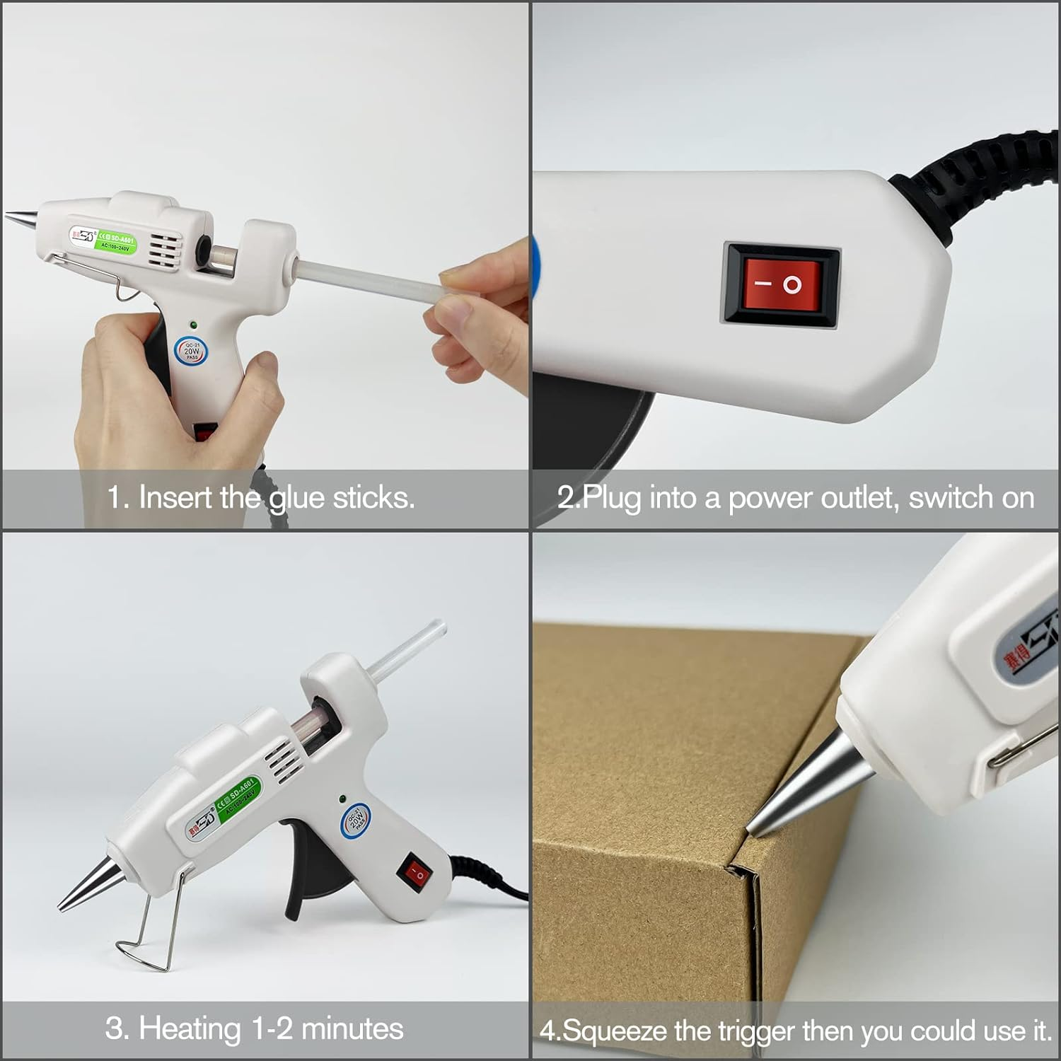 Krightlink Hot Glue Gun Kit with 30 Glue Sticks, Fast Preheating Hot Melt, High Temp for School Crafts DIY Arts and Quick Home Repairs (20W) image number 1