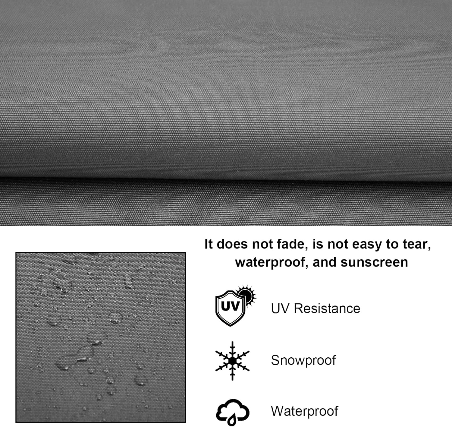 Hagsfire Swing Cushion Cover, Replacement Swing Seat Covers, 600D Thickened Oxford Waterproof Swing Seat Protection Covers for Outdoor Patio Garden Yard Porch Swings (Gray, 58.2X19.7X19.7 Inch) image number 6