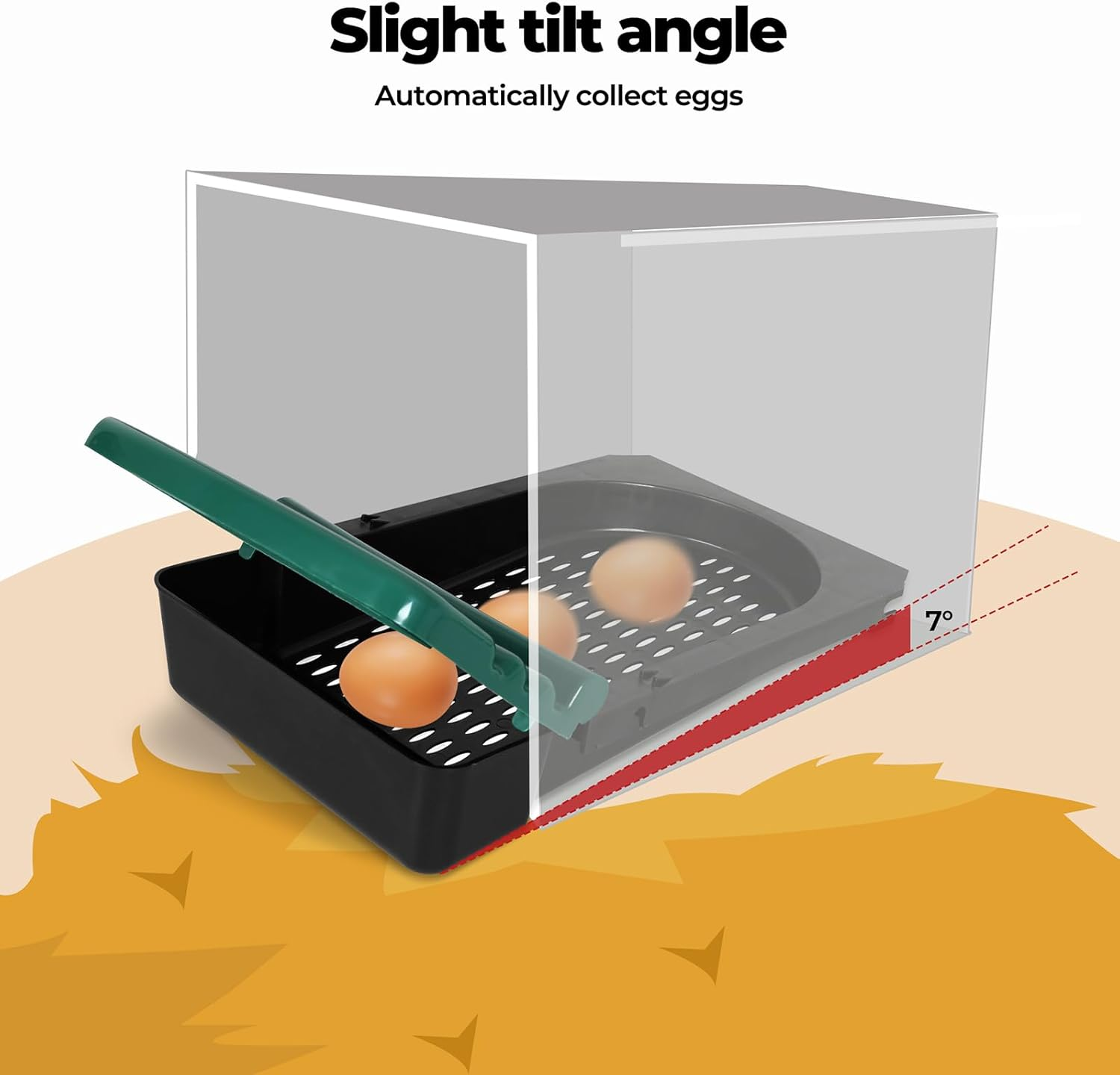 Pawz Chicken Nesting Box Roll Away Hen Laying Boxes House, Chicken Hen Coop 3 Hole, Hen Laying Box with Galvanised Metal Plastic Vents Lid, Chook Nest Coop Perch Roost Poultry Egg Brooder image number 5