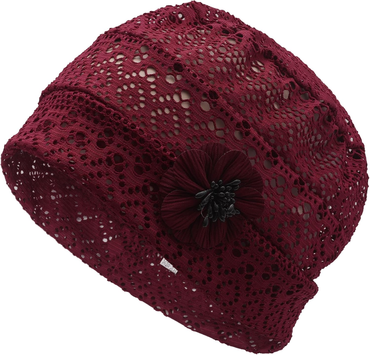 ZLYC Women Turban Beanie Hat with Flower Chemo Headwear Elastic Head Wrap Cap