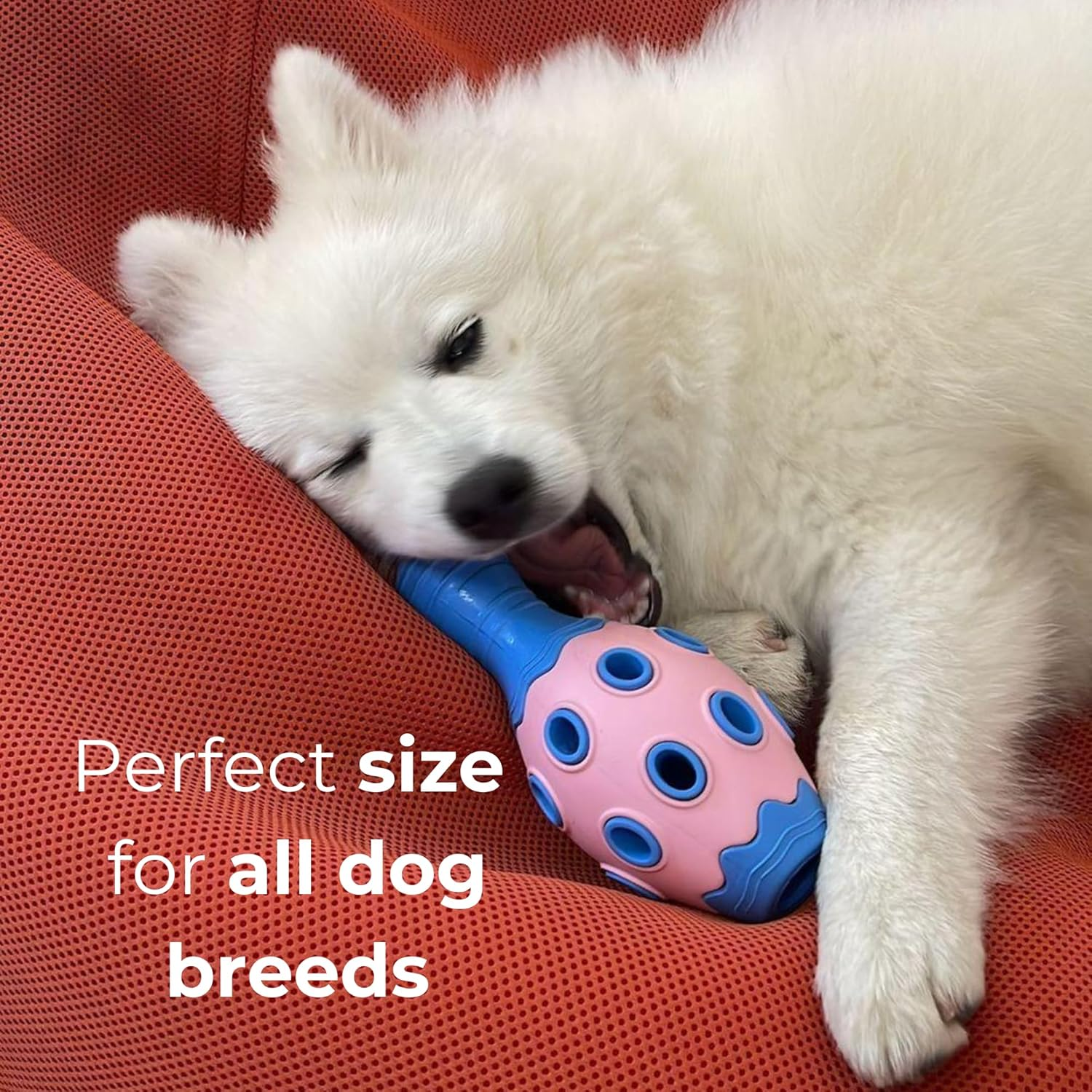 Tuggy Dog Chew Toy,Tough Durable, Bowling Pin Interactive Dog Toys, Food & Treat Puzzle Slow Feeder Dispenser, IQ Mental Stimulation & Enrichment, Small Meduium Large Breed (Yellow/Navy)