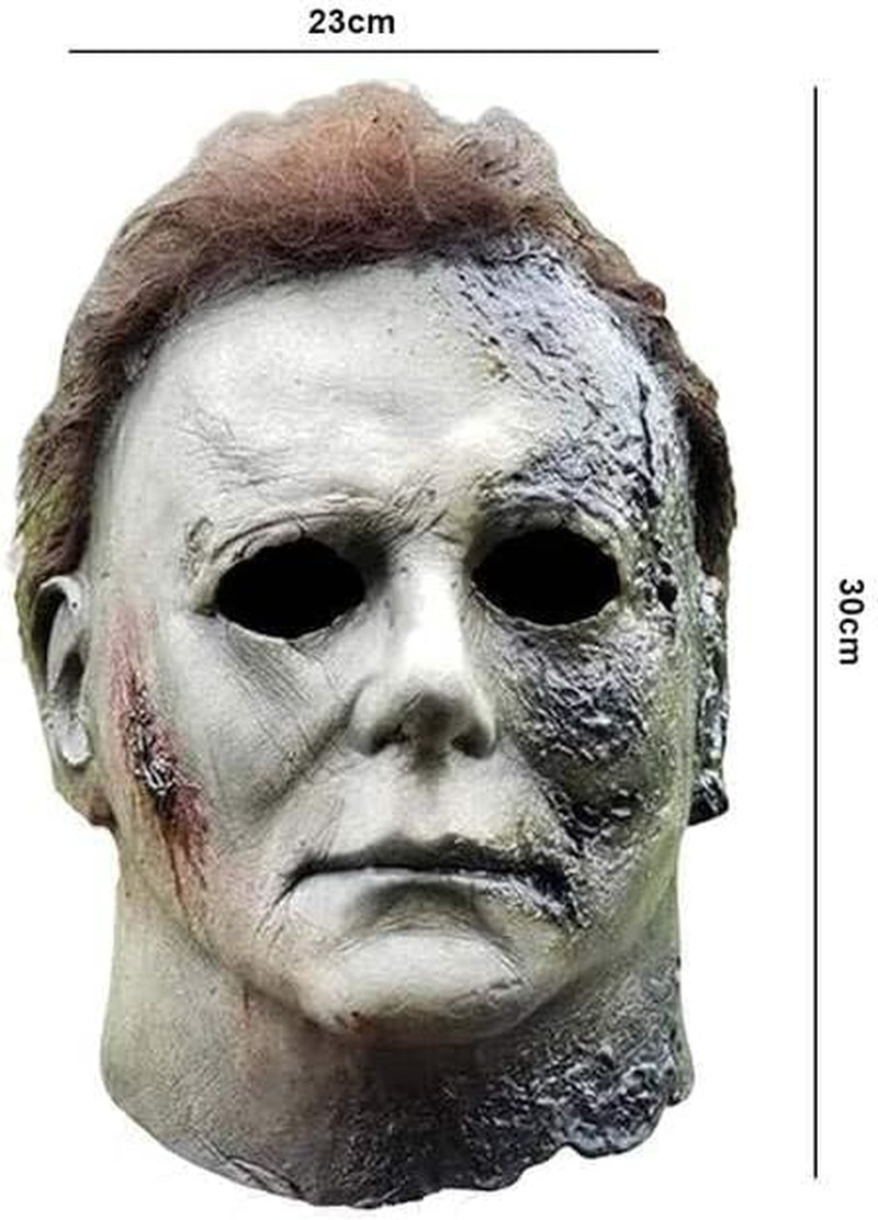 Michael Myers Mask, Realistic Horror Mask Scary Halloween Cosplay Mask, Scar Face Covering Halloween Decoration