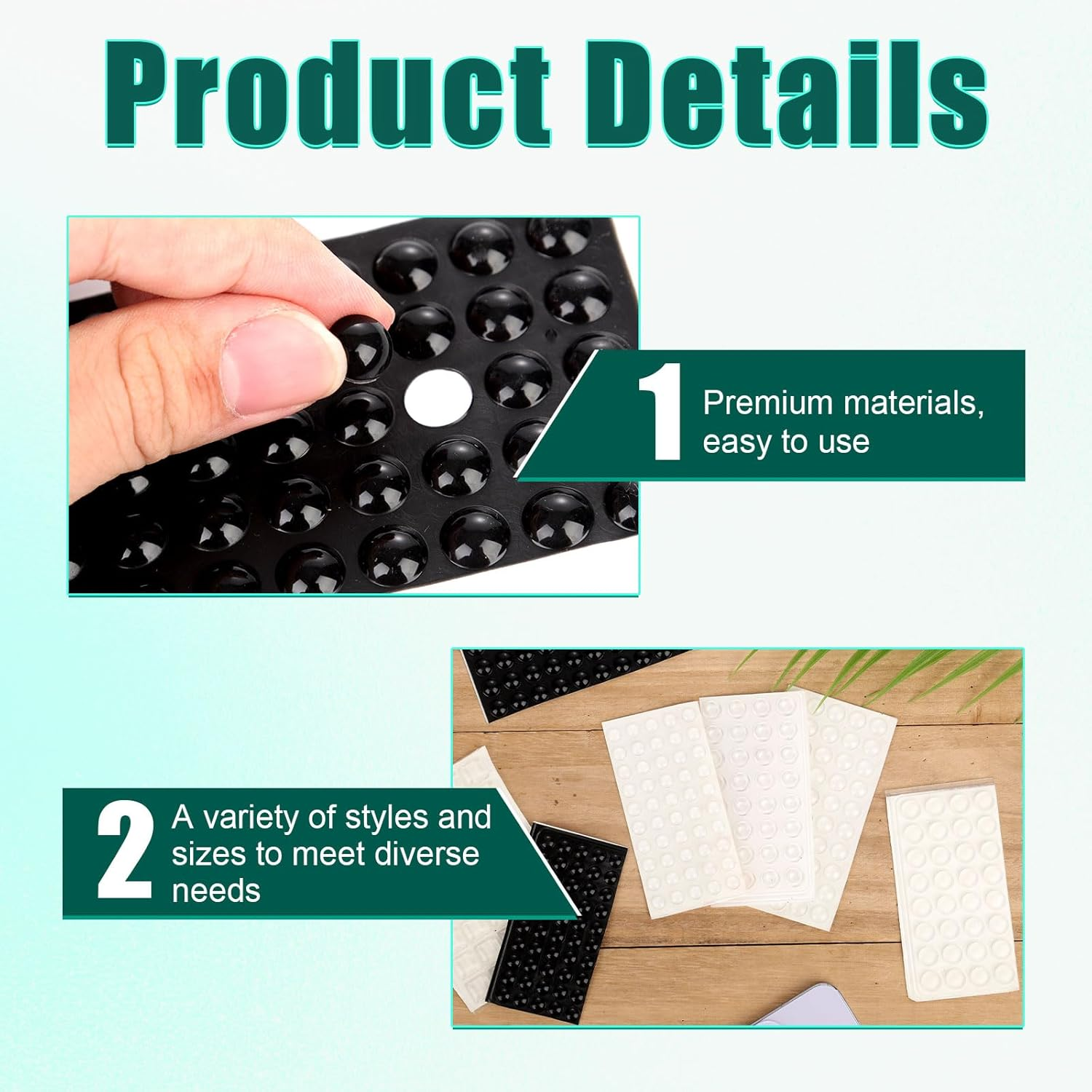 304Pcs Bump Dots for Visually Impaired, Rubber Adhesive Bumper Dots Tactile Stickers Tactile Dots Low Vision Gifts Reading Auxiliary for the Blind Low Vision Elderly(Clear, Black) image number 5