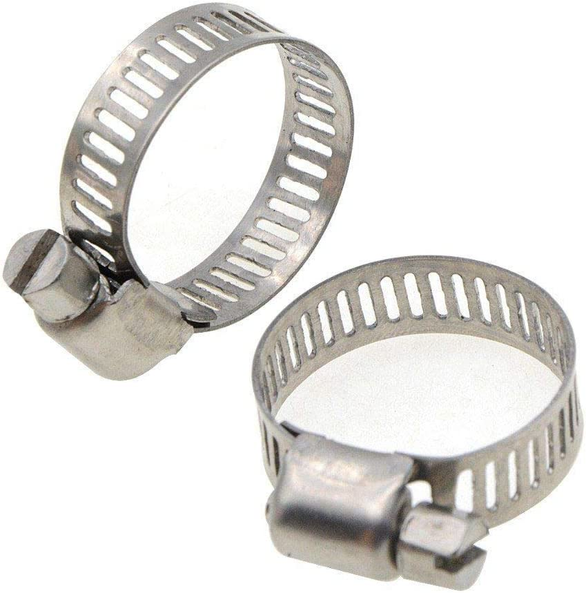 20Pcs - Stainless Steel Adjustable Clamps 14-27Mm Size Range Worm Gear Fit 1/2" 5/8" 3/4" Garden Hose (1 Pack) image number 2