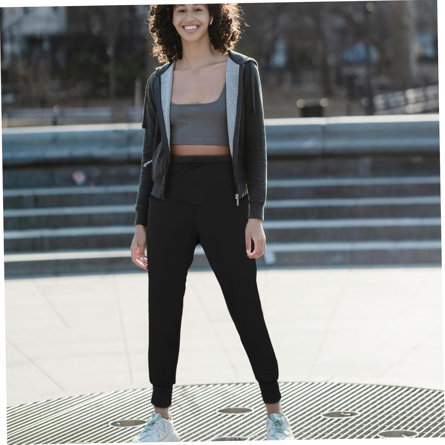 VANZACK Maternity Yoga Pants High Waisted Comfortable Workout Trousers for Pregnancy Women Activewear Lounge Pants Summer Wear Gym Clothing Black image number 1