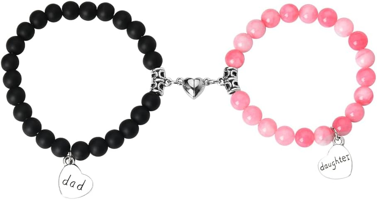 Matching Heart Bracelet for Daughter Mom Son Dad Gifts for Father Mothers Day Gifts from Daughter