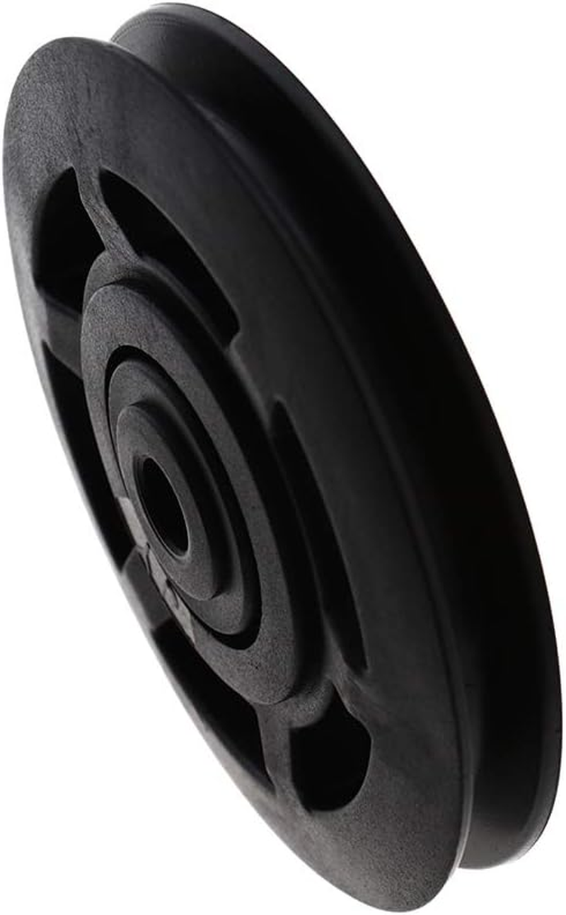 Pair of 95Mm Universal Wearproof Black Bearing Pulley Wheel Cable Gym Equipment image number 2