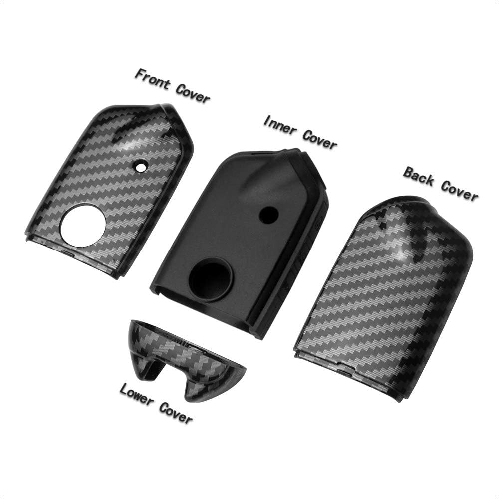 TANGSEN Smart Key Fob Case Compatible with KIA Stinger K900 3 4 Button Keyless Entry Remote Personalized Protective Cover Plastic Carbon Fiber Pattern Black Silicone 2017 2018 2019 image number 1