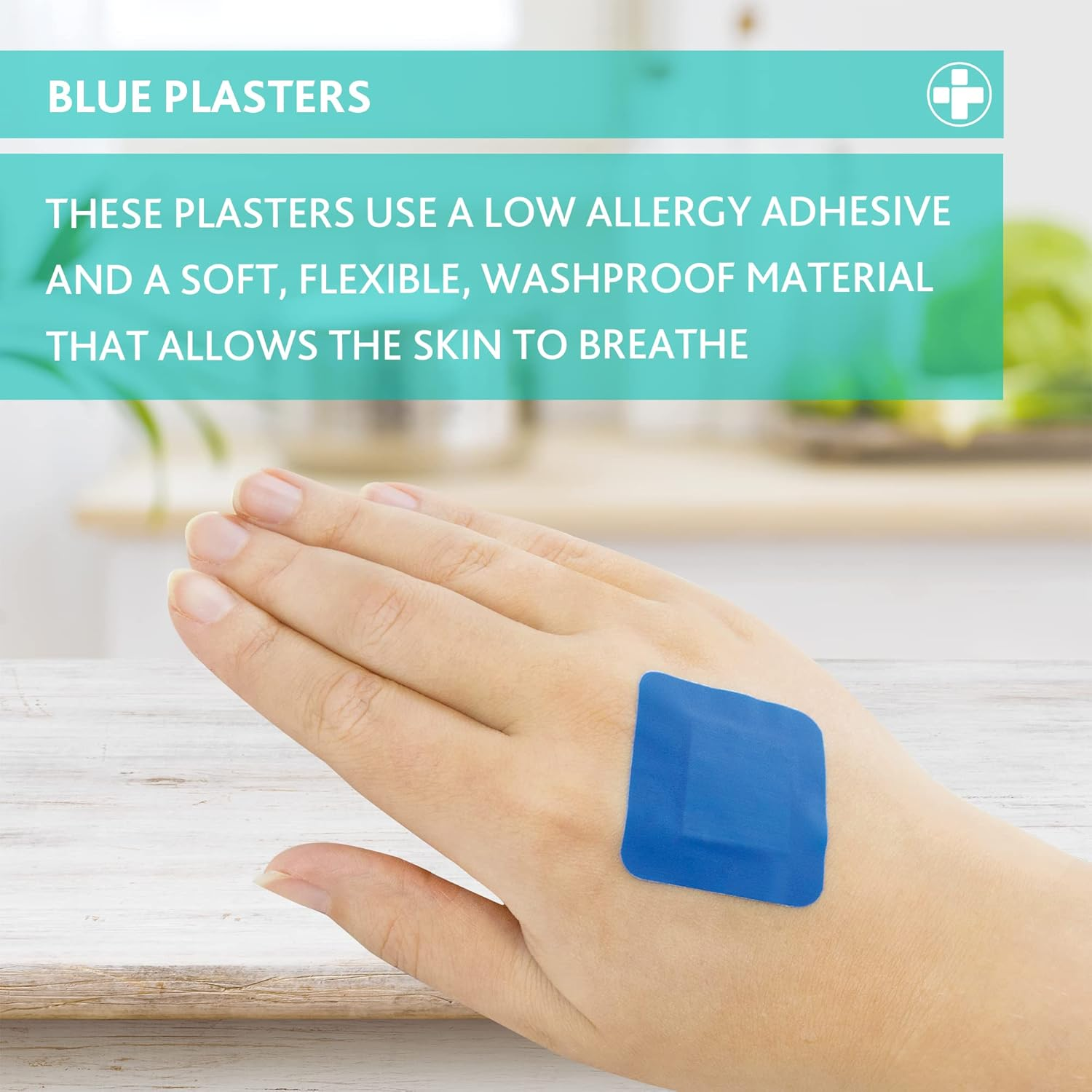 Reliance Medical Ref 456 Blue Dependaplast Plasters Metal Detectable Safety First Aid - Protect from Water and Low Allergy Adhesive with Assorted Sizes - Easily Detectable (Pack of 100) image number 3