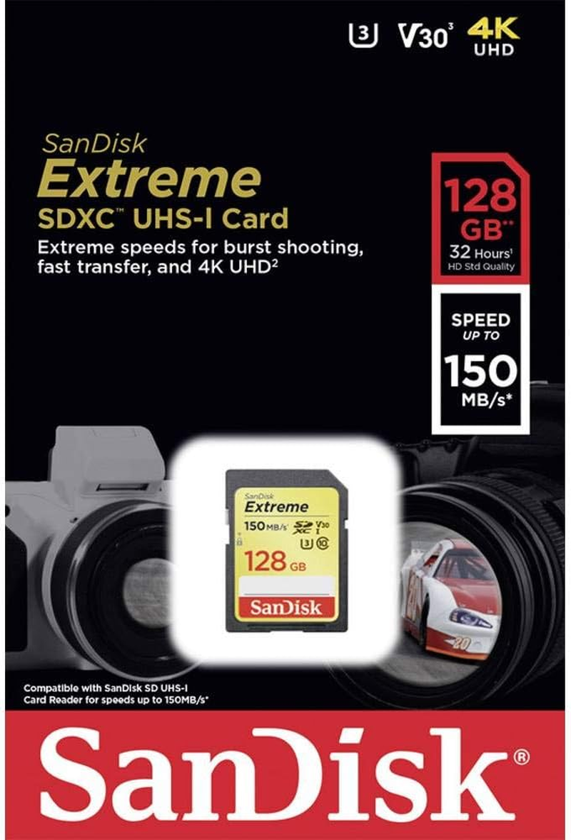 Sandisk Extreme SD Class 30 Memory Card, 128GB image number 4