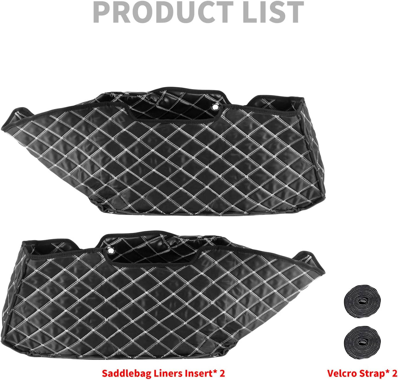 HDBUBALUS Saddlebag Liners Carpet Insert Fits for 2024-Later Road Glide Street Glide 2023 Street Glide CVO Road Glide CVO (White Stitching) image number 3