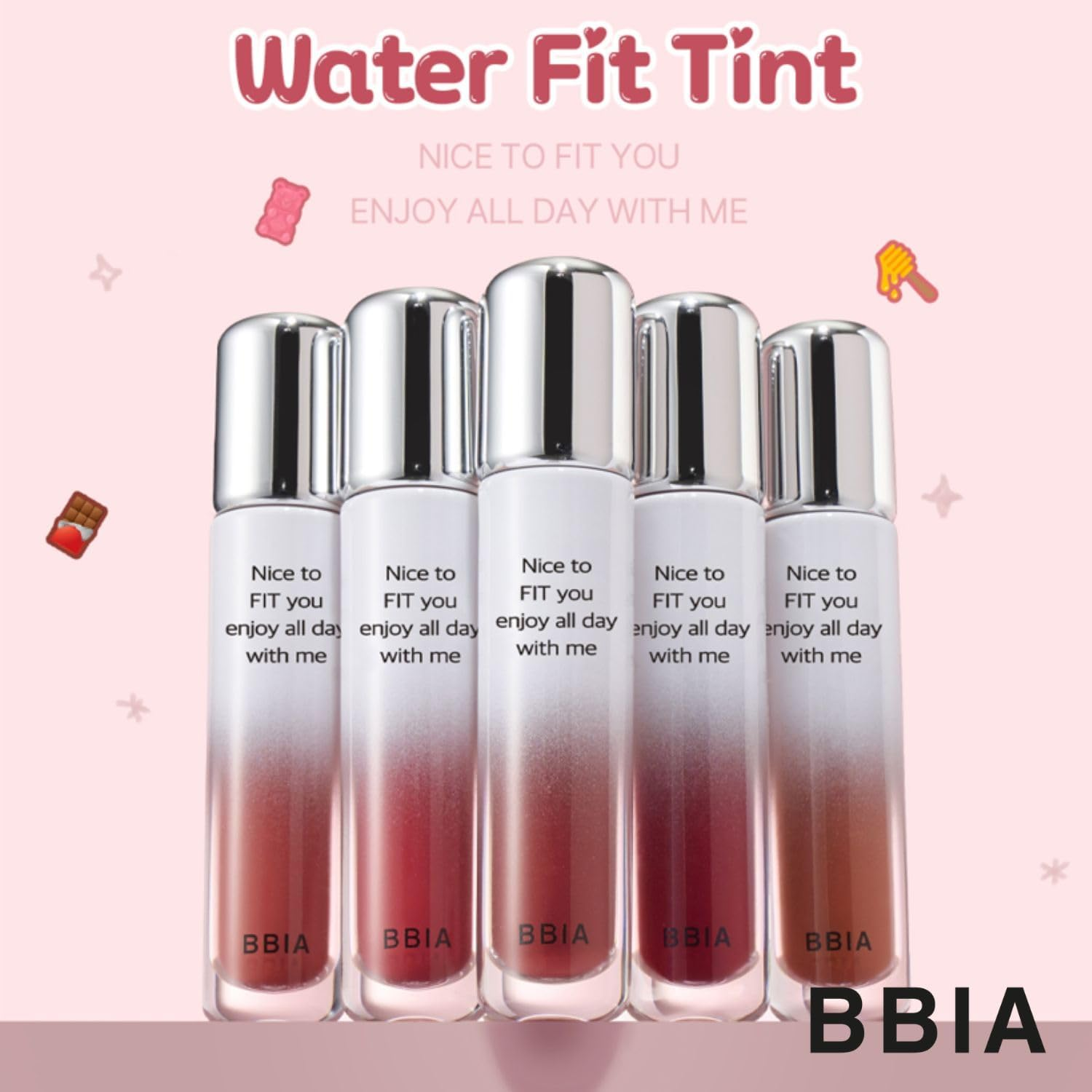 BBIA Water Fit Tint - Extreme Persistence Long-Lasting Watery Glow Fixing Tint Lightweight High Pigment Clear Colors Non-Smudging Glowy Finish Korean Daily Lip Makeup (03 PIECE of YAKGWA, Pack of 1) image number 5