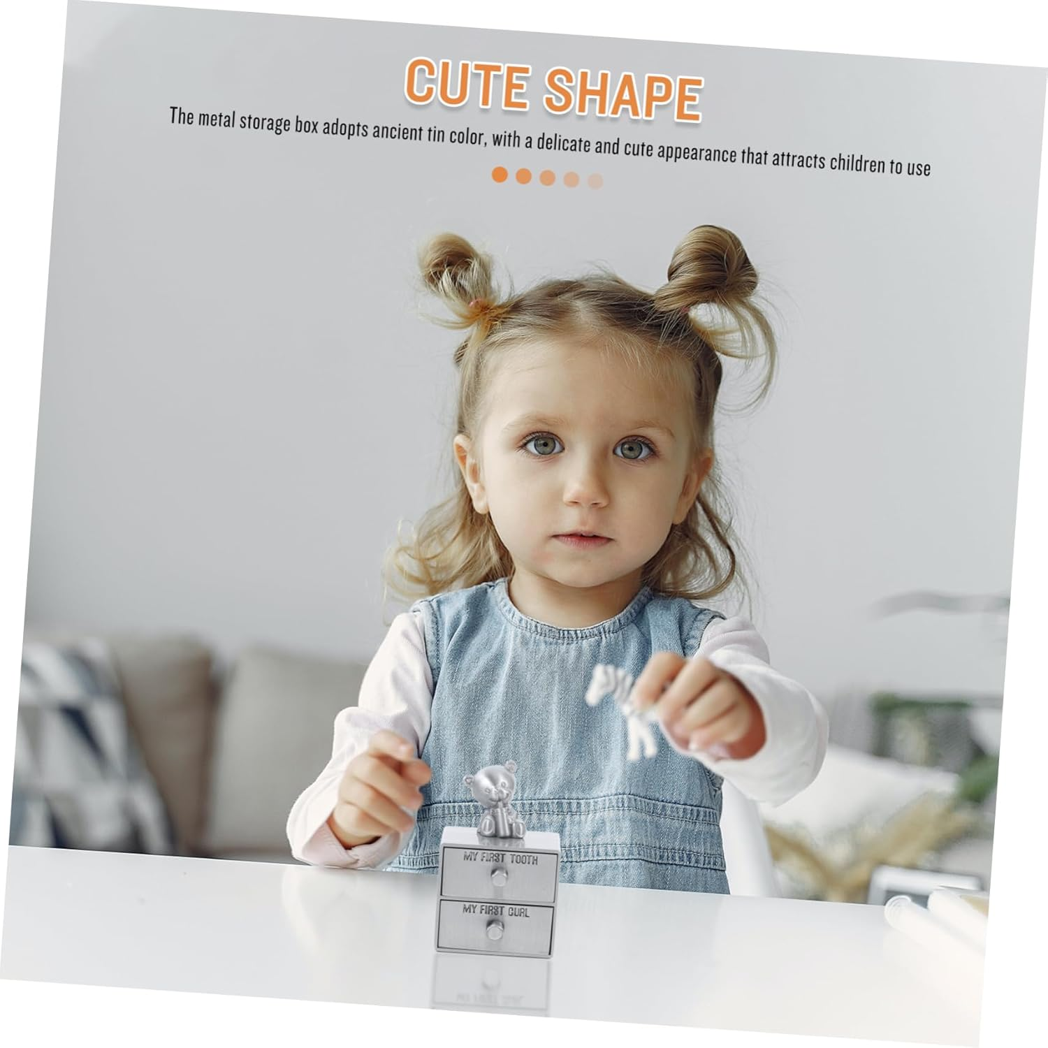 BESPORTBLE First Tooth and Fetal Hair Keepsake Box Double Metal Storage Box for Essentials image number 2
