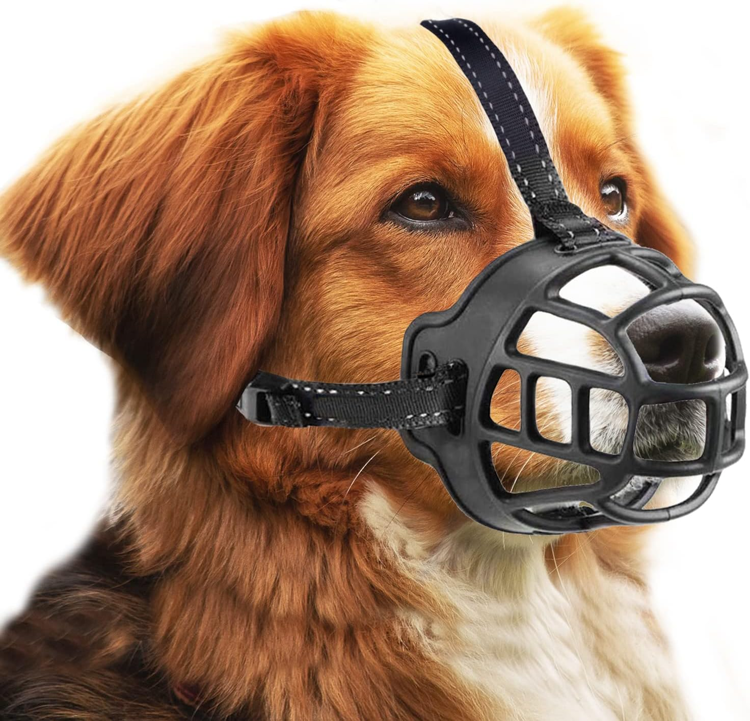 OHCOZZY Dog Muzzle, Basket Muzzle for Small, Medium and Large Dogs with Adjustable Straps (Size 2, Black)