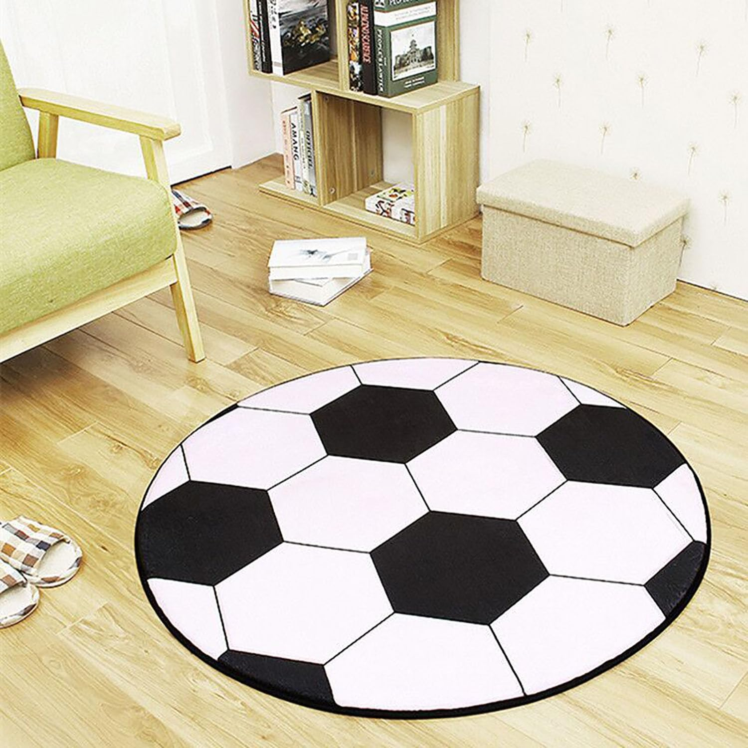 Doormat Football Printed Carpets for Living Room Portable Rug Modern Cartoon Cute Rugs Bedroom Decor (60 X 60Cm) image number 3