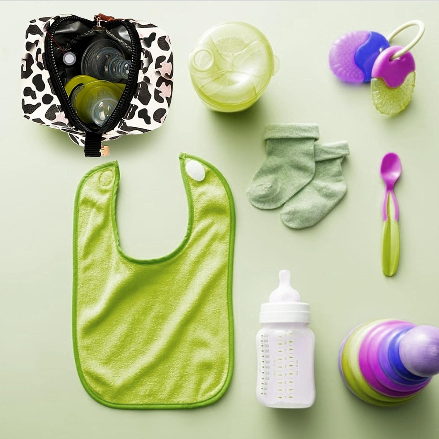 Stylish Pacifier Holder - Baby Pacifier Pouch with Clip | Pacifier Case Holder for Diaper Bag, Stylish Pacifier Storage Container, Holds 2