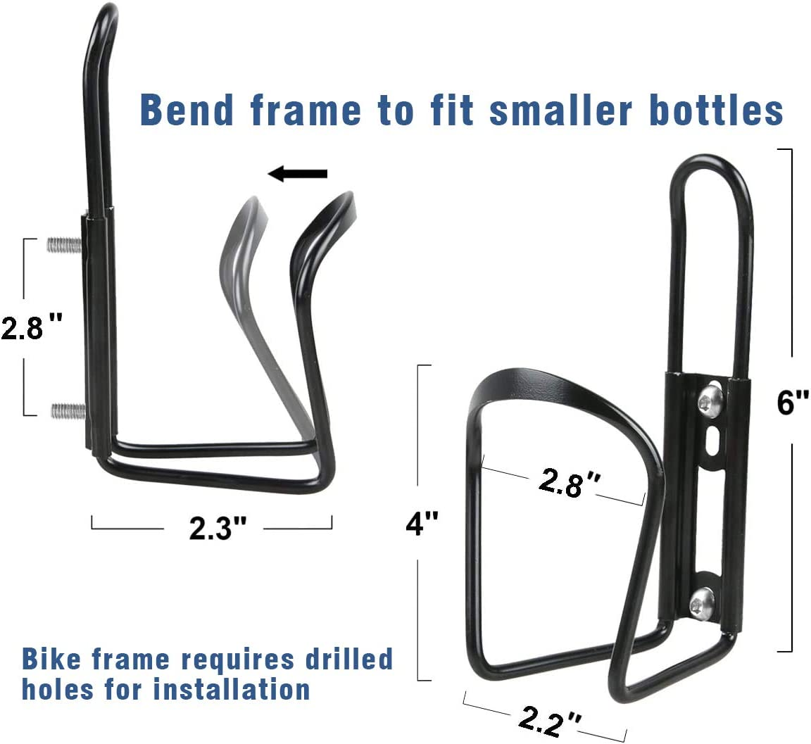 QUMOX 2X Water Bottle Cages Holder - Lightweight Alloy Aluminum for Bike Black image number 2