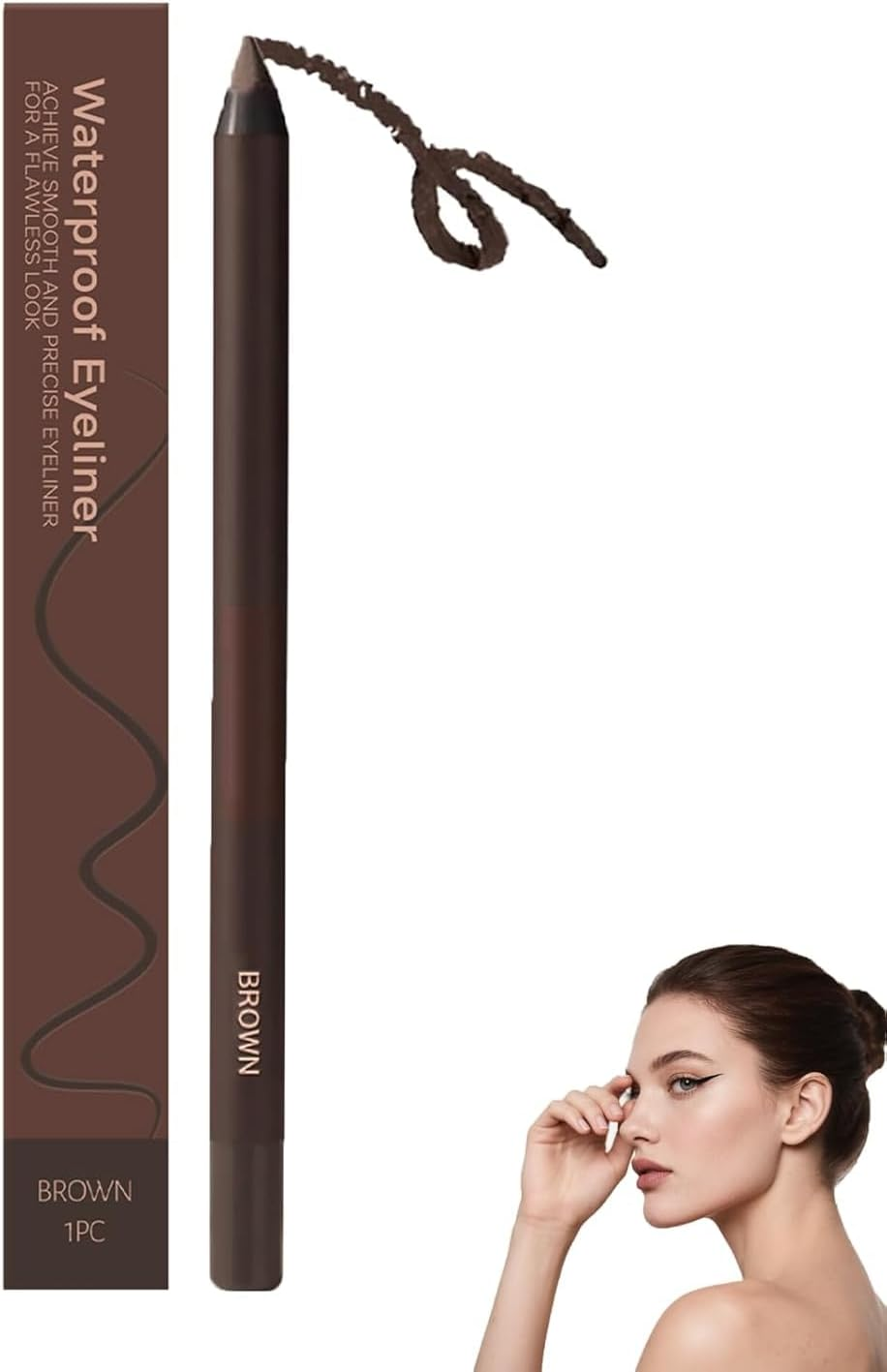 Creamy Pencil Eyeliner, 2025 Upgrade 24 Hr Waterproof Eyeliner, Long Lasting Eye Liner for Daily Makeup, No Tugging, Soft Tip and Easy to Color (Brown) image number 3