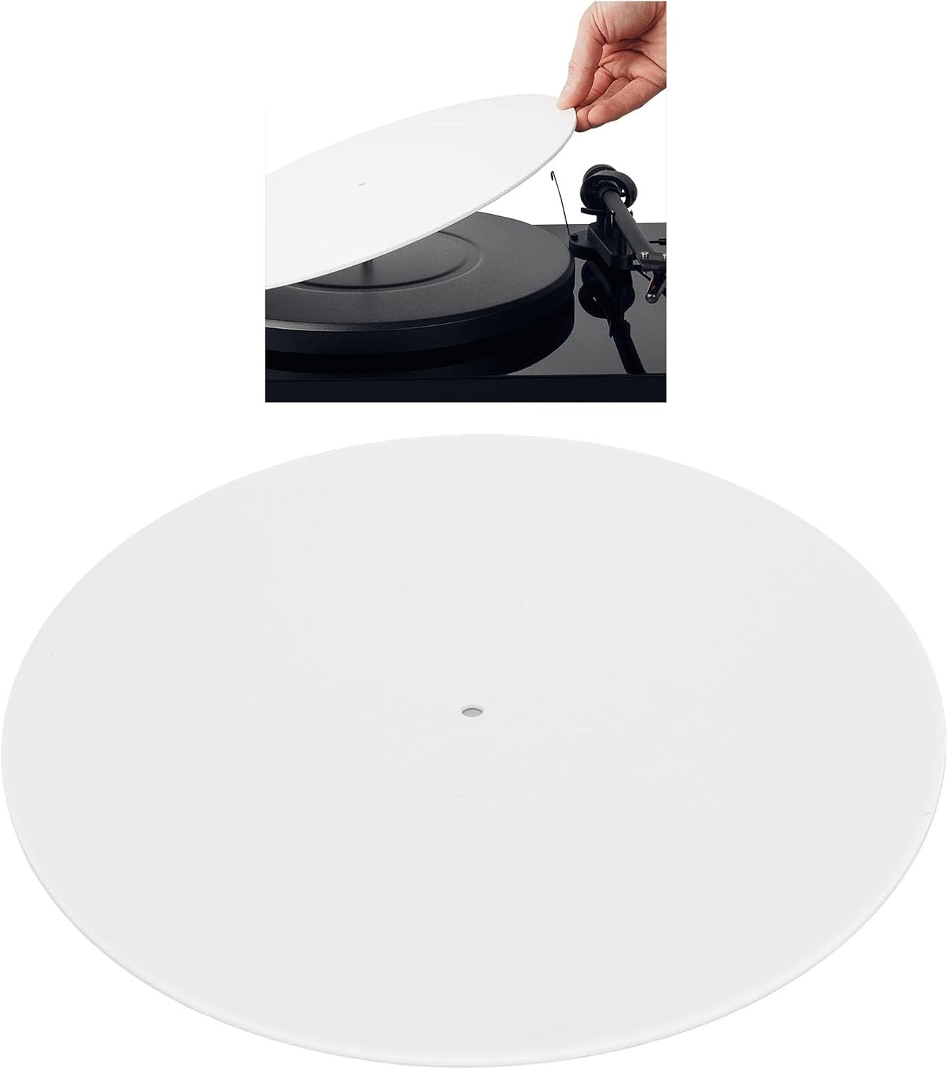 Turntable Platter Mat, anti Static Acrylic Turntable Mat 300Mm Platter Slipmat, Universal Turntable Slip Mat for 12 Inch Record Player, Help Reduce Noise Due to Static and Dust image number 5