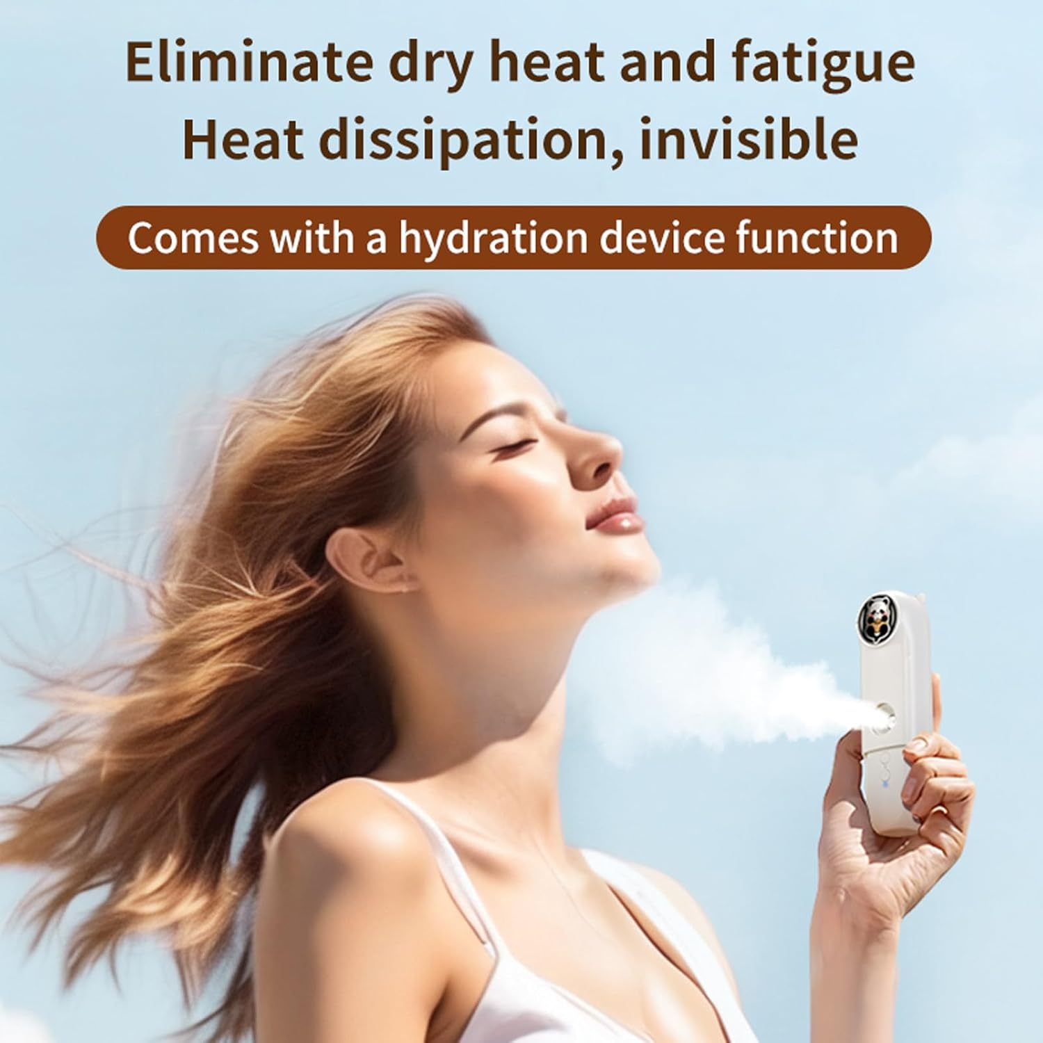 Portable Handheld Fan, Mini Rechargeable Handheld Fan, USB Spray Fan With，Pocket Fan, USB Powered Folding Personal Fan, Good for Travel, Eyelashes, Cute Small Pocket Fan for Women, Girl（White） image number 5