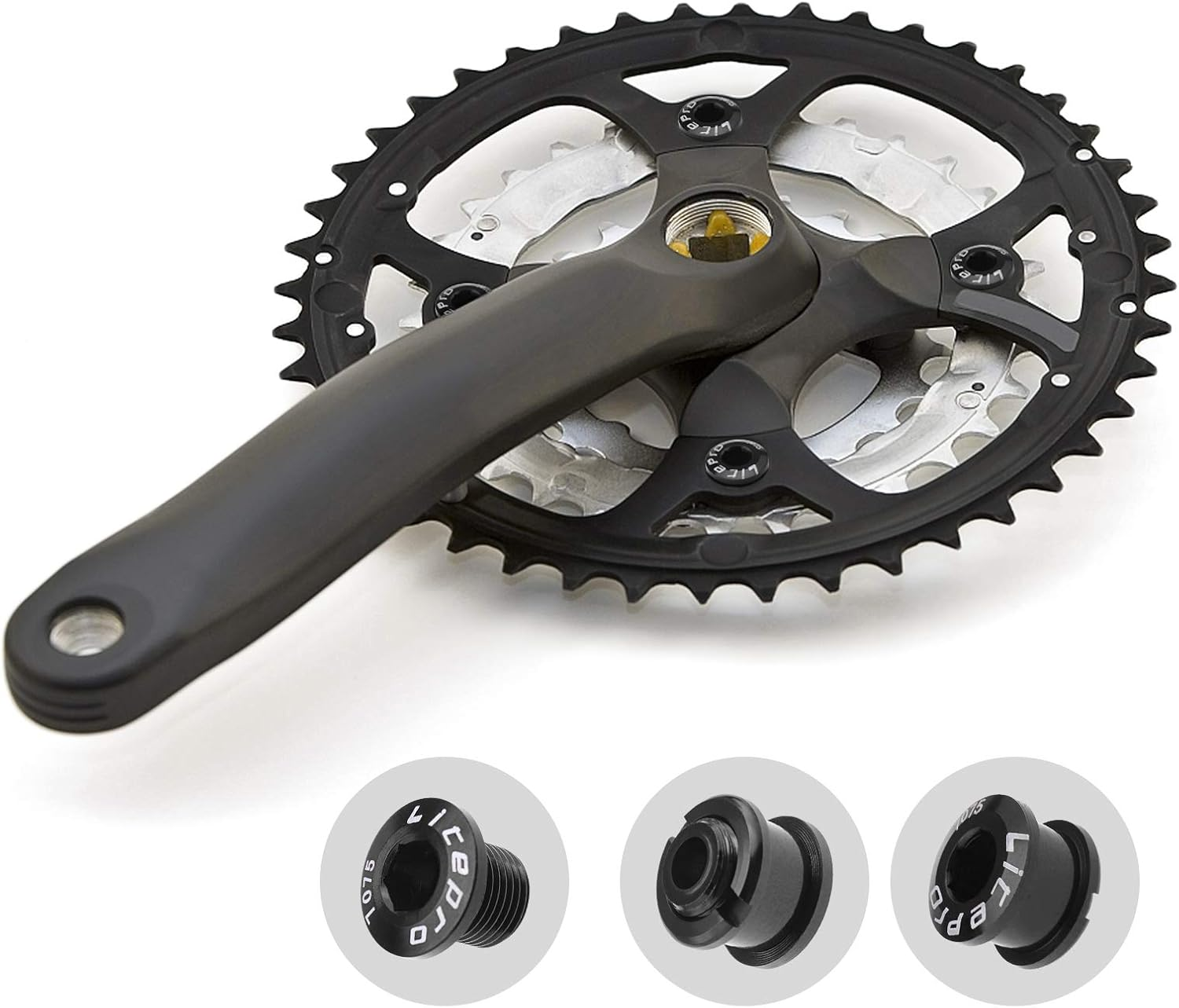 SING F LTD 5Pcs M8 Single Chainring Bolts Kit 7075 Aluminum Alloy Chainwheel Bolts & Nuts Cycling Disc Screws for Road Bike Mountain Bike BMX MTB image number 1