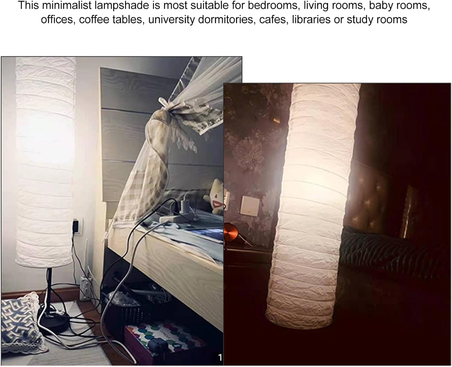 Lampshades, Rice Paper Floor Lamp Shade Modern Lamp Protector Cover for Living Room Bedroom, Protects Light Bulb from Dust
