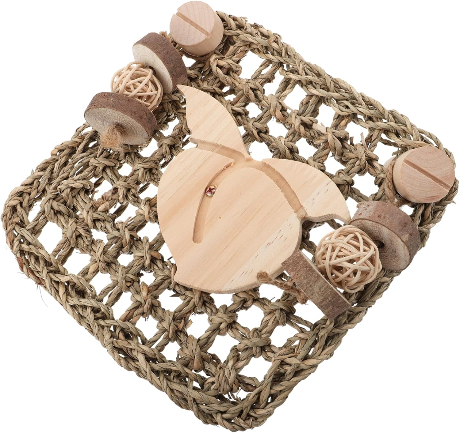 Generic 1Pc Rabbit Seagrass Mats for Pets Animals Rabbit Activity Mat Natural Hay Woven Bed Grass for Rabbits Cleaning Gerbils Activity Chew Natural Pine