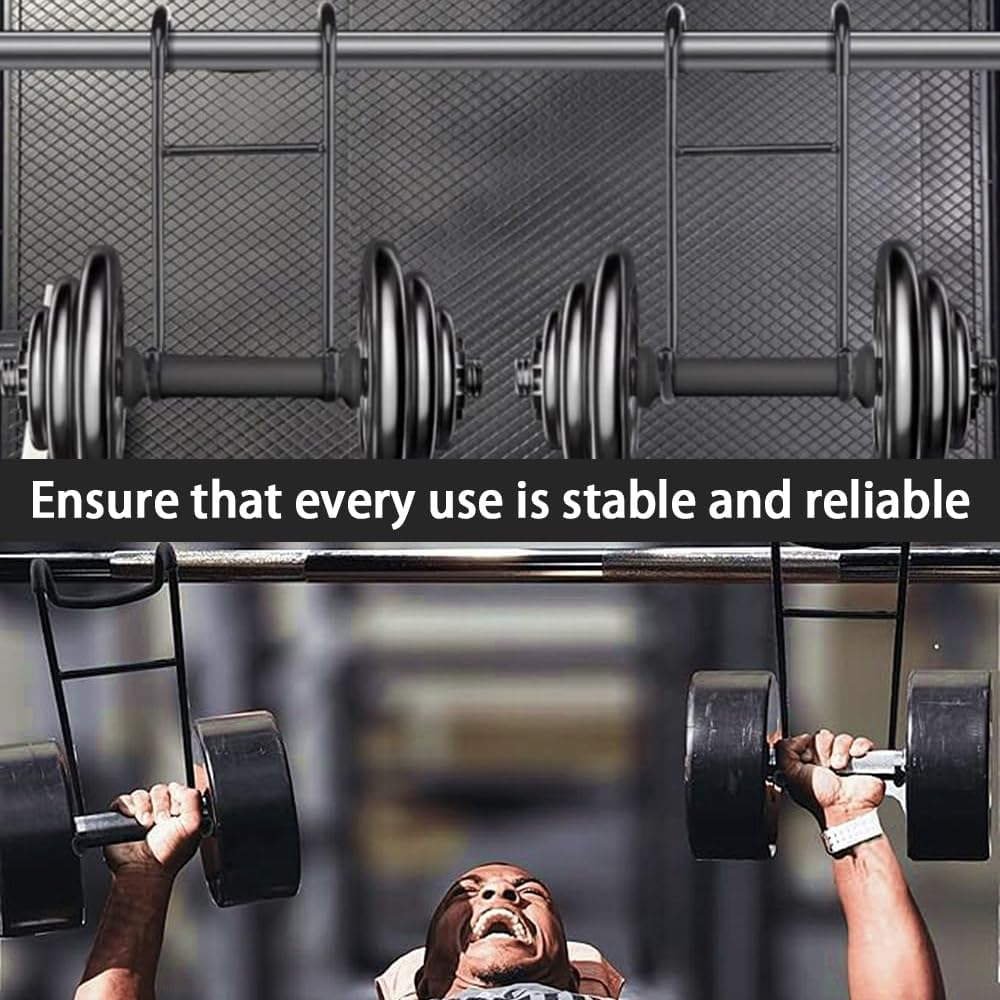2PCS Dumbbell Spotter Hooks, Heavy Duty Dumbbells Rack Attachments, Hanger Barbell for Home Gym Exercise Dumbbell Spotter Hanger for Shoulder Bench Press image number 4