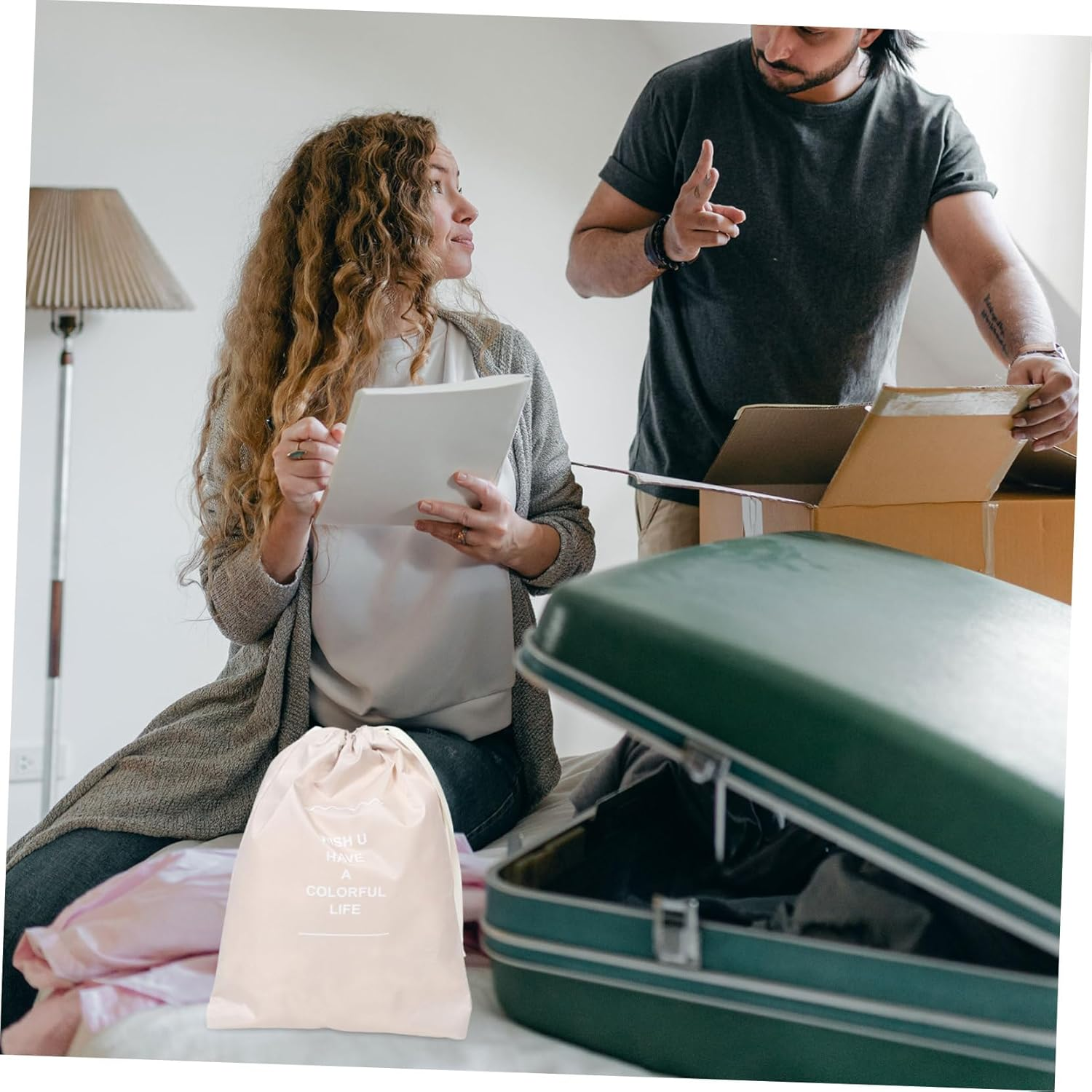 DEARMAMY 7Pcs Travel Shoes Bags Suitcase Organizer Packing Cubes Luggage Organizer Bags for Toiletries Cosmetics image number 1