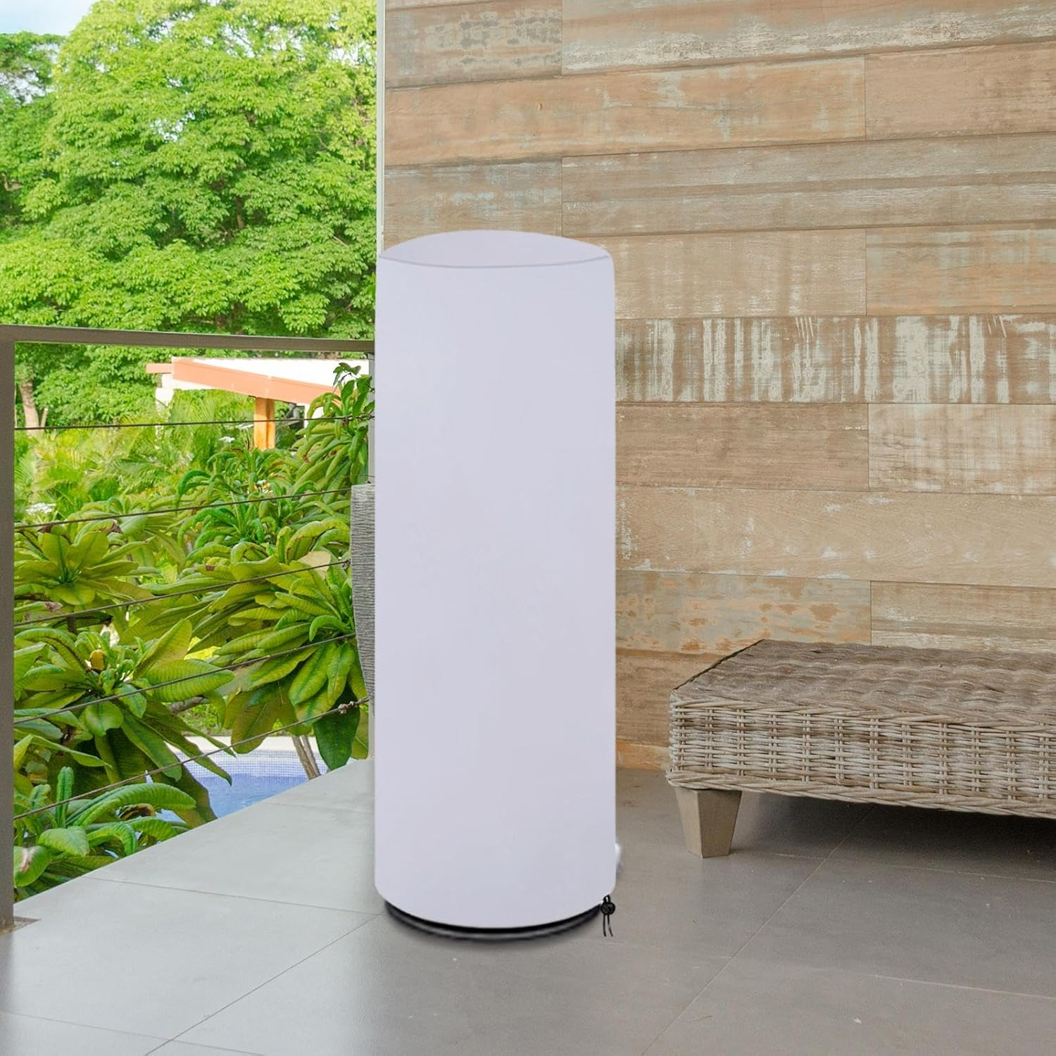 Patio Heater Cover Waterproof Easy Installation Protection Universal Dust Case Weather Resistant Outdoor Outdoor Heater Cover, Silver - Silver image number 5