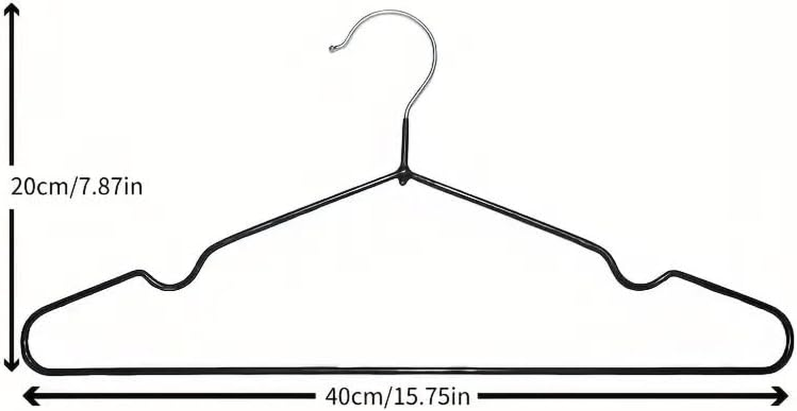 AIMALL Adult Clothes Hanger 15.75X7.87In Heavy Duty Steel Core PVC Coated Non-Slip Seamless Hanger for Shirts Suits Dry Wet Use &ndash; Black Grey White image number 2