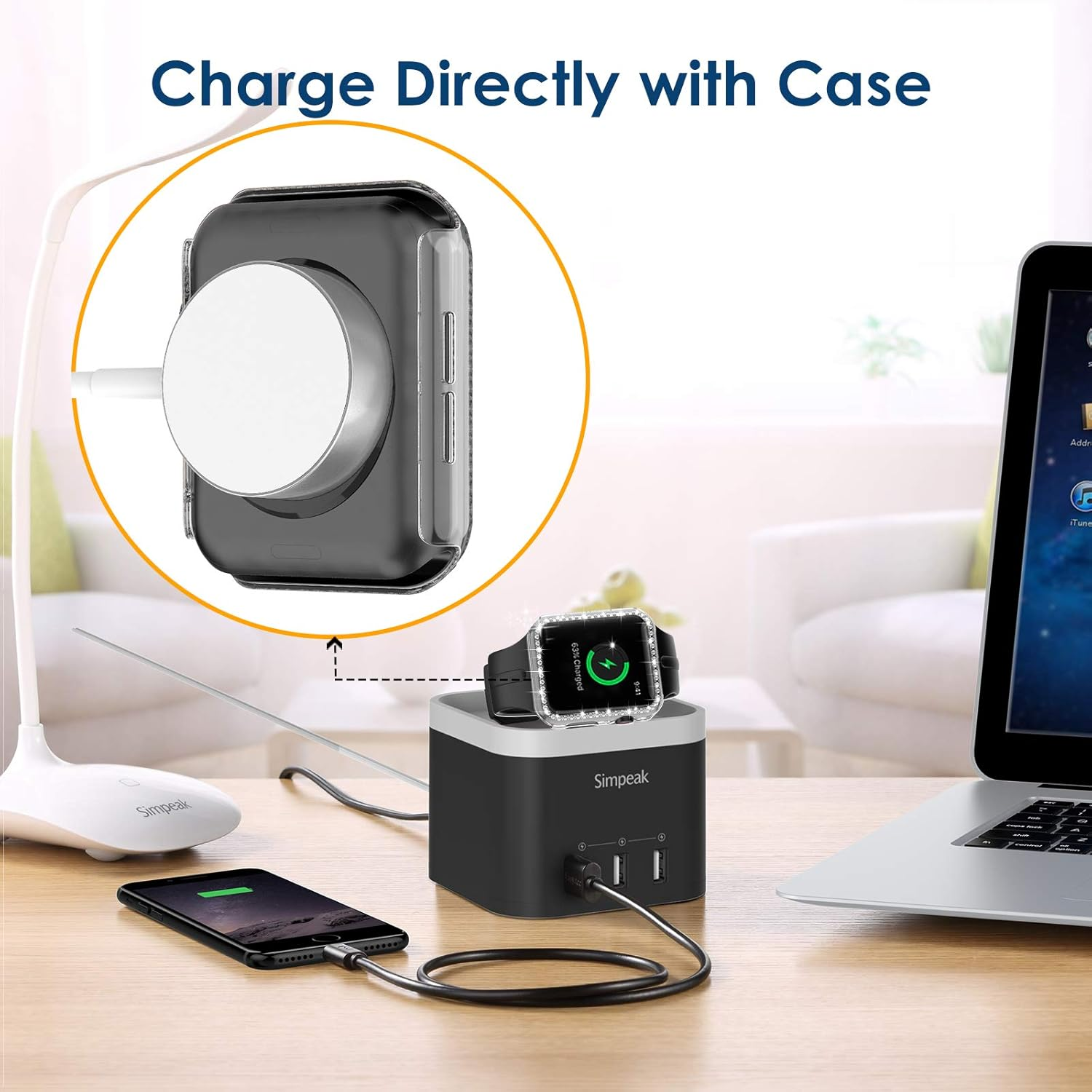 Simpeak 5 Pack Bling Screen Protector Case Compatible with Apple Watch 38Mm 42Mm 40Mm 44Mm 41Mm 45Mm Series 10 42Mm 46Mm, Protector Case Replacement for Iwatch Series 10 9 8 7 6 SE 5 4 3 2 1 (44Mm) image number 2