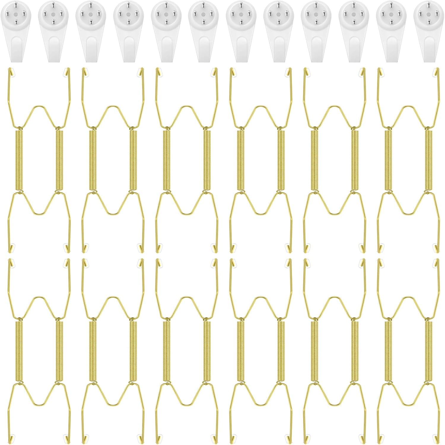 Hotop 12 Pieces Plate Hangers for Wall 6 Inch Stainless Steel Wire Invisible Plate Hangers Heavy Duty Display Holders with 12 Pieces Hooks for Wall Decorative(Silver) image number 1