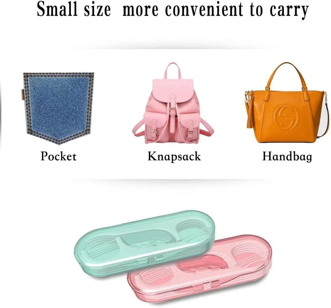 Dual-Function Dental Floss Picks, 40Pcs Food-Grade Polymer Teeth Cleaners, Braces Friendly with 4 Travel Cases for Family Use - Fengea image number 4