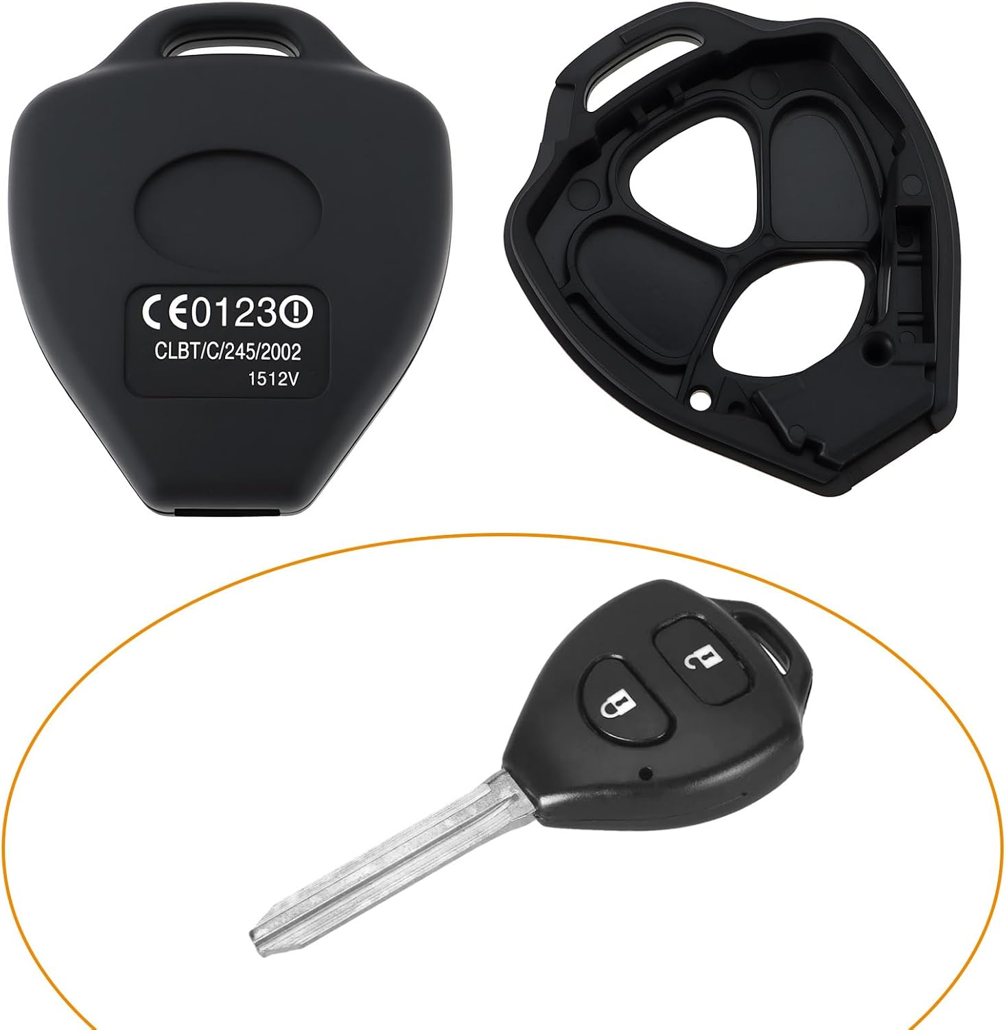 SING F LTD 2 Pieces 2 Button Remote Key Shell Compatible with Toyota Avensis Yaris Auris RAV4 Hilux IQ image number 1