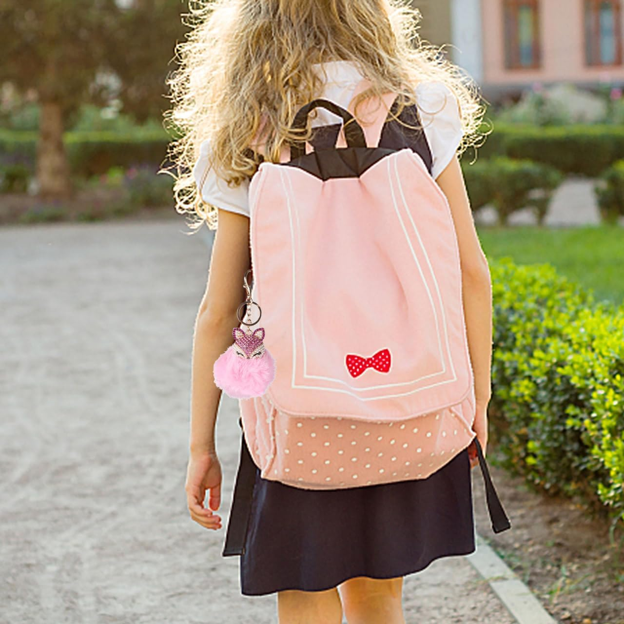 Toddmomy 3Pcs Animal Pom Pom Keychain Cute Fox Unicorn Deer Fluffy Keyring Kids Car Purse Backpack Handbag image number 6