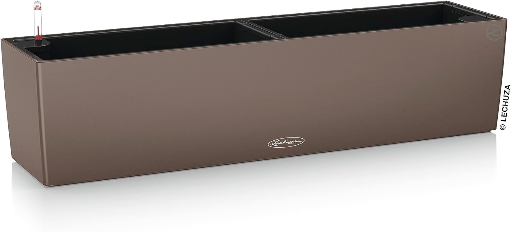 Lechuza 15670 Balconera Color 50 Indoor and Outdoor Use, 20" X 7" X 7", Self Watering Planter, Us50, White Matte