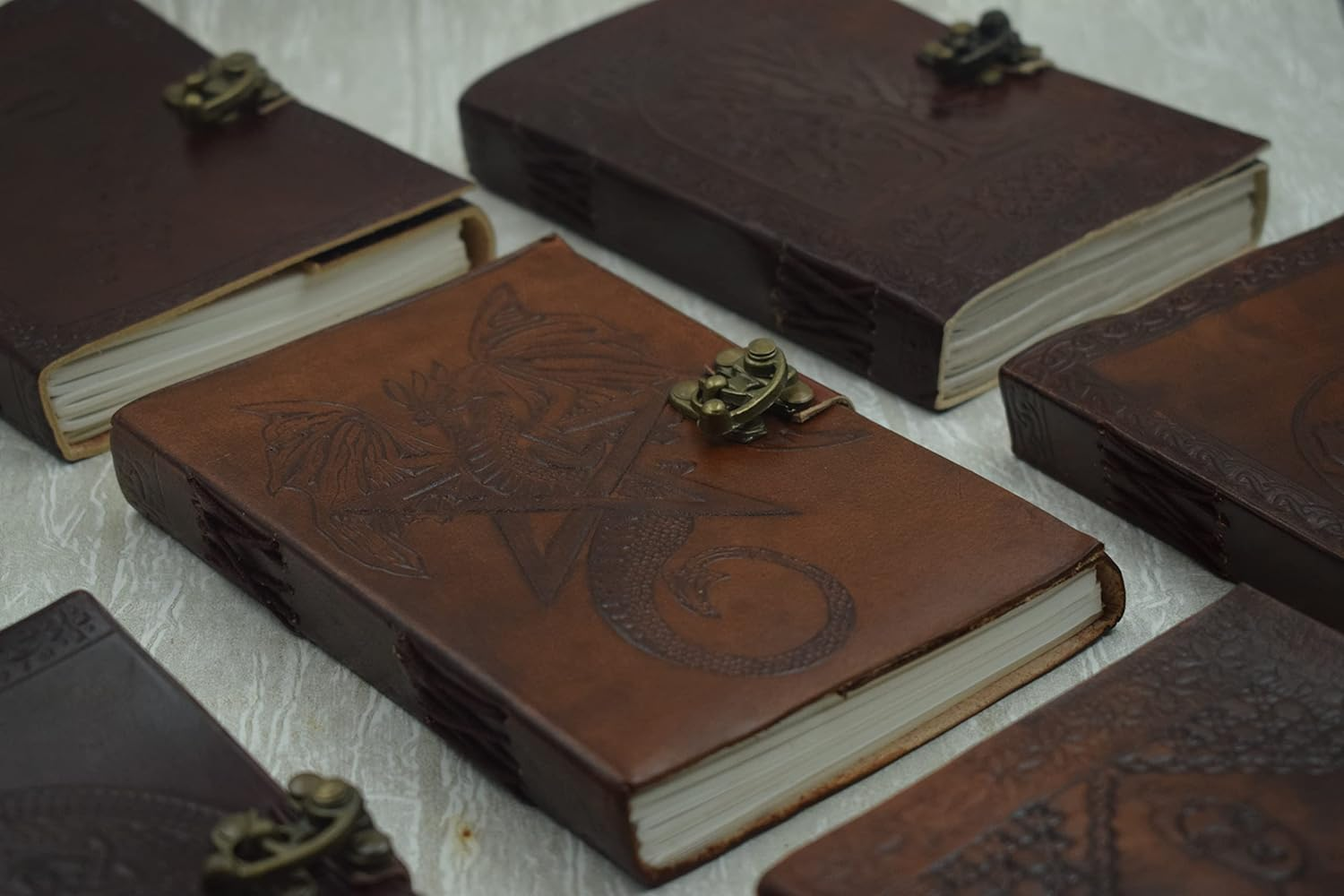 OVERDOSE Bharatnatyam Leather Journal - Handmade Journal for Students, Office Bound Leather Journal for Men & Women | Sketchbook | Notebook Diary - 6 X 8 Inches | 15 X 20 Cm | A5 image number 2