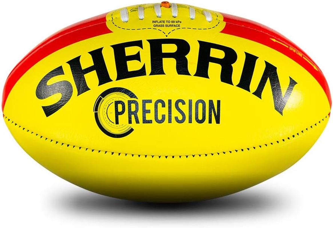Sherrin Precision Leather Football, Yellow, Size 5 image number 2