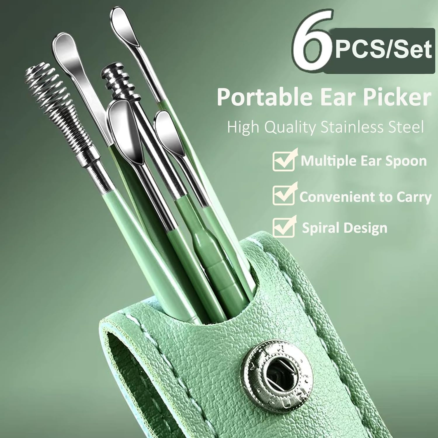 Earwax Remover Soft Silicone Ear Cleaning Tool Earwax Removal Tool with 16 Replacement Heads + 6 PCS Metal Ear Picker Safe and Easy to Remove Ear Wax image number 1