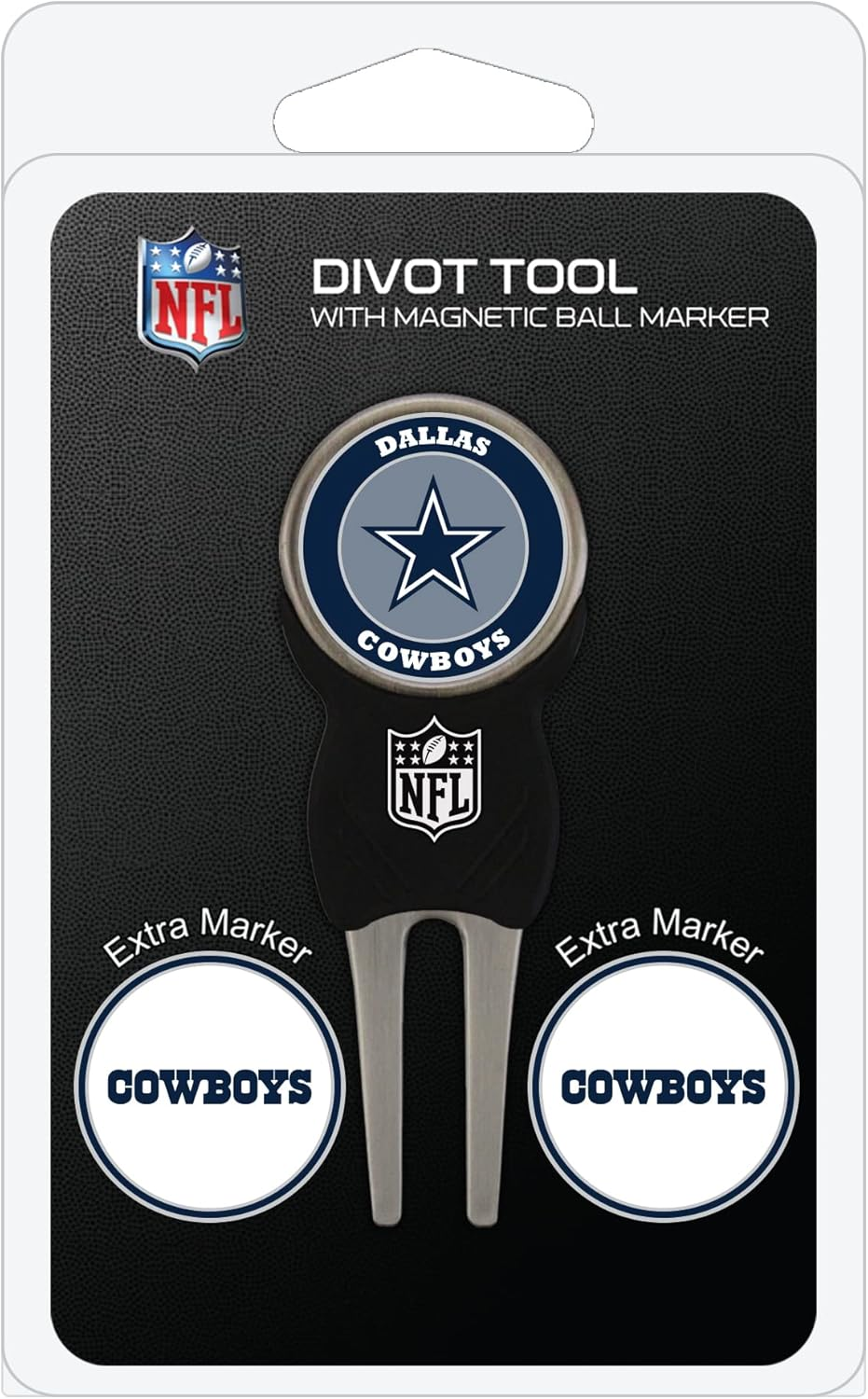 Team Golf NFL Divot Tool with 3 Golf Ball Markers Pack, Markers Are Removable Magnetic Double-Sided Enamel(Colors May Vary) image number 3