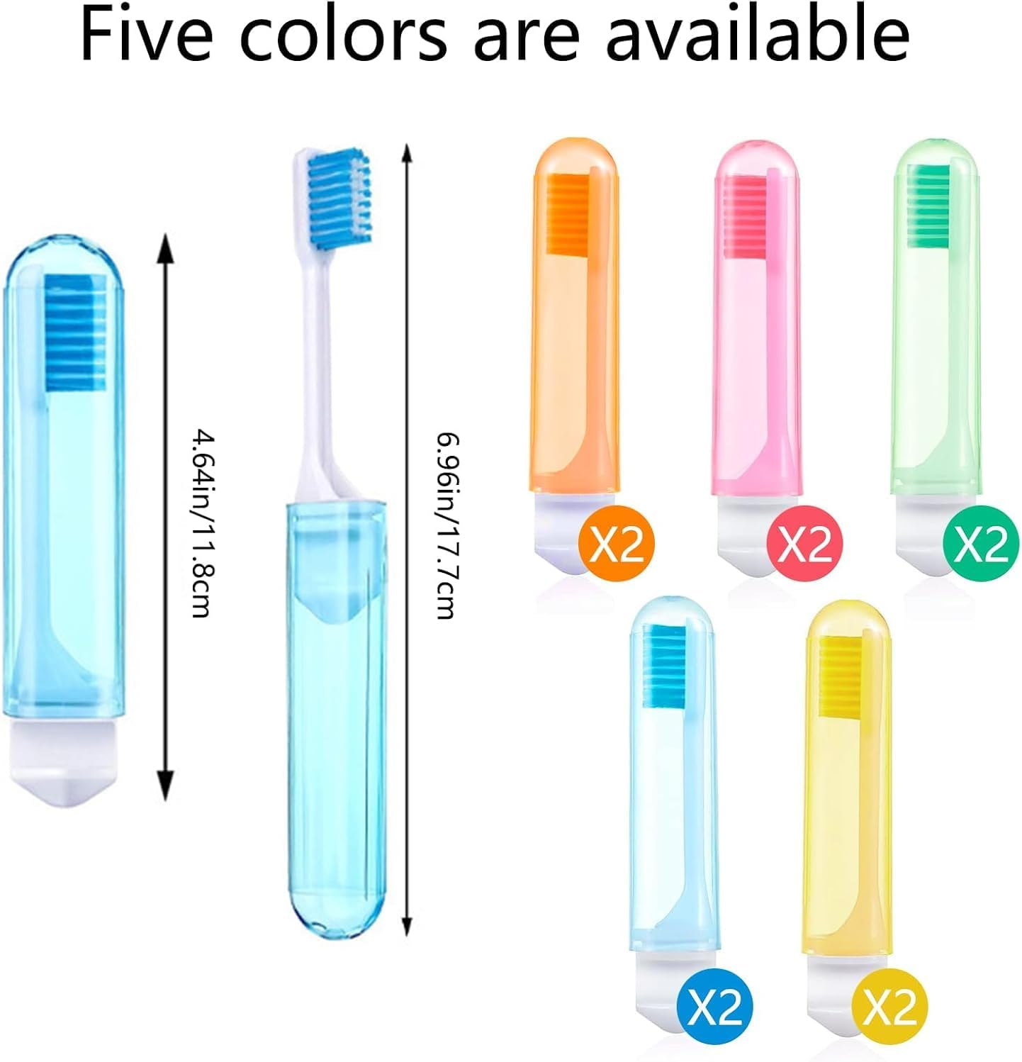 Soft Bristle Mini Foldable Tooth Brush with Case, 10Pcs Mini Folding Traveling Tooth Brushes with Case, Foldable Travel Toothbrush, Soft Bristle Travel Folding Toothbrush with Toothbrush Box image number 6