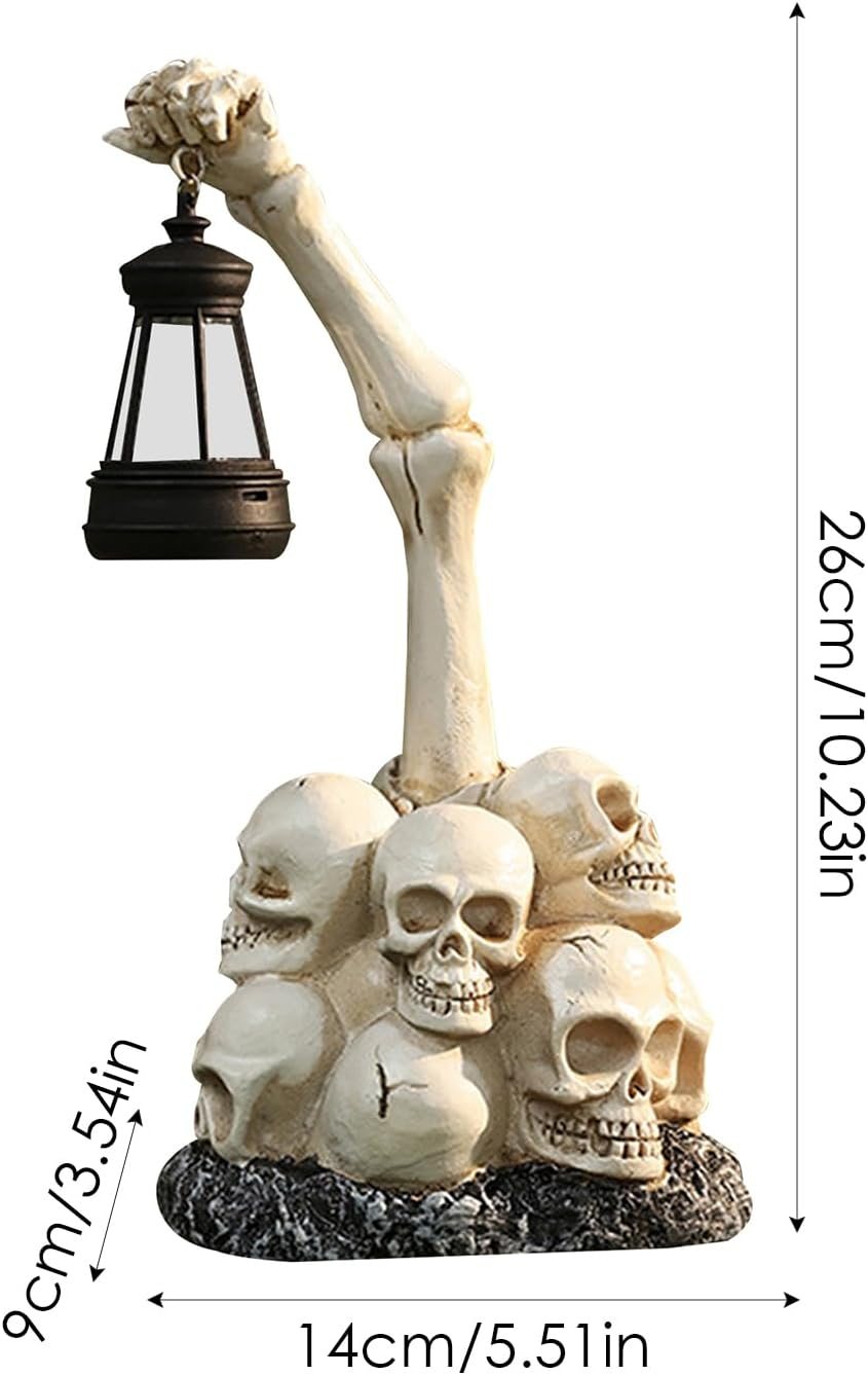 Skeleton Night Light | Skull Night Light Ornament | Resin Desk Table Lamp Spooky Decorative Lighting for Halloween Women Bedroom Living Room Party D&eacute;cor image number 2