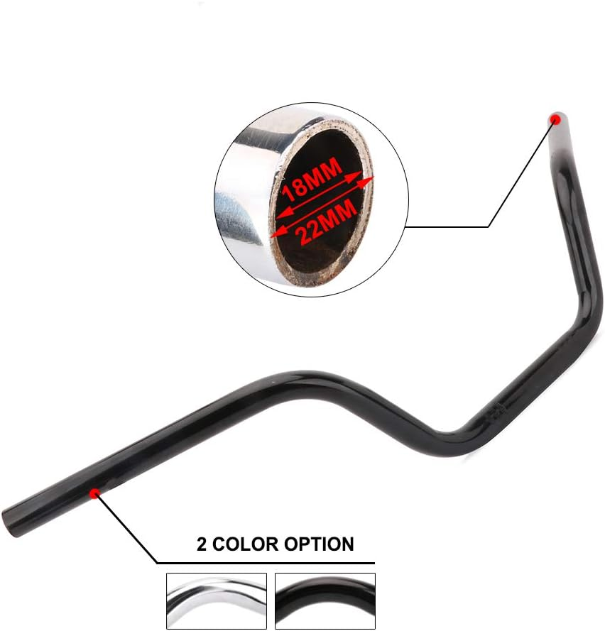 Anxin Motorcycle 7/8" Drag Handlebars High-Rise Tracker Handle Bars Universal for Harley Sportster XL 883 1200 Cruiser Bobber Custom Chopper Softail Dyna Tour Glide Road CG125 Black image number 6