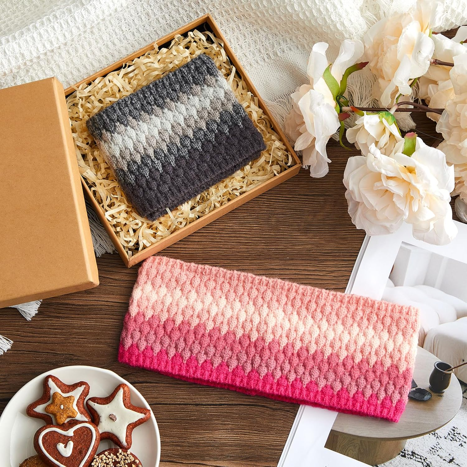 Xuniea Women'S Winter Hiking Headband Wool Ear Warmer Headbands Pack of 2 image number 5